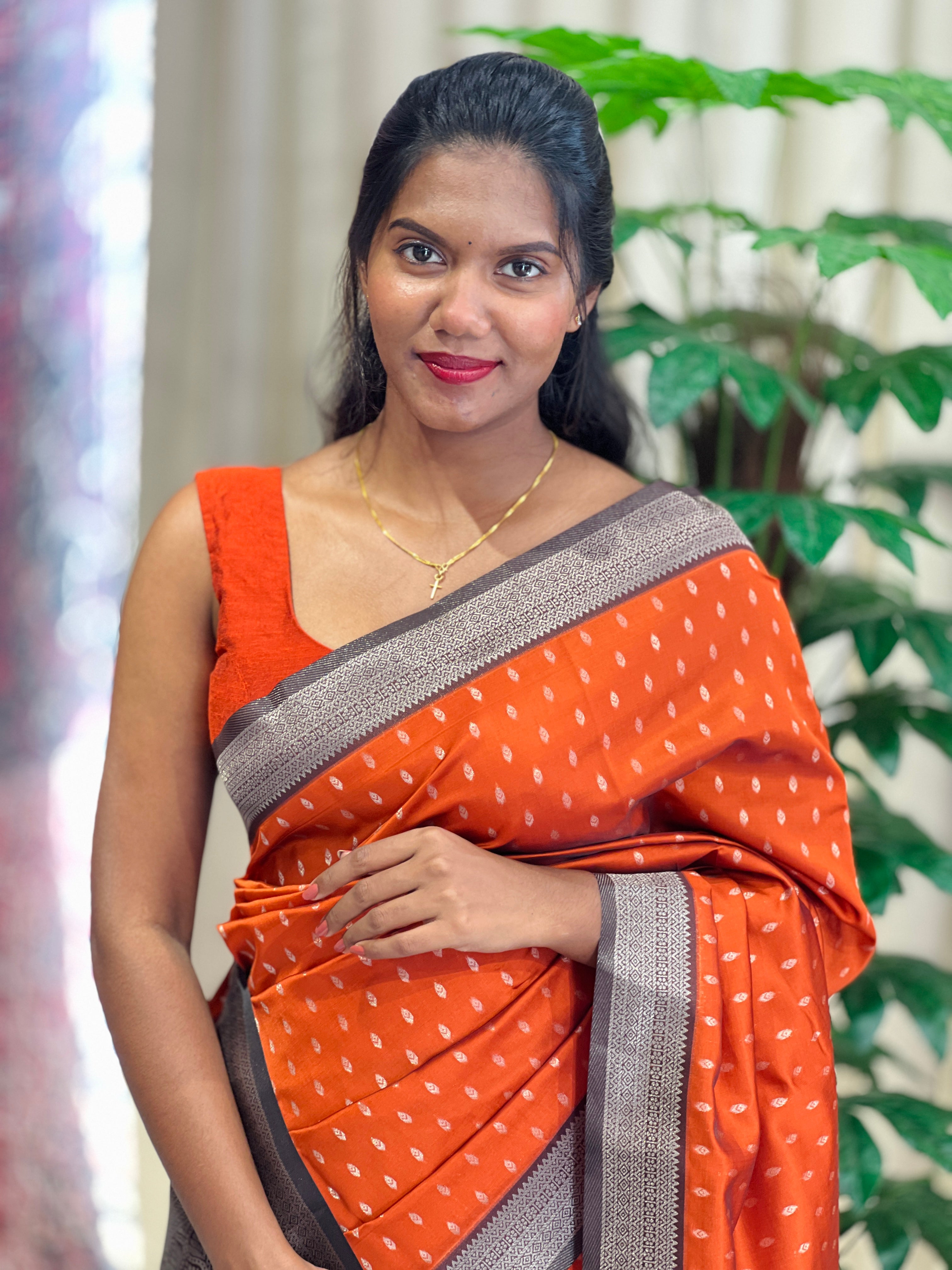 Sliver Zari Woven Semi Silk Saree | RLF177