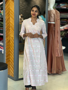 Stripe Weaved Cotton Kurta | GHB122