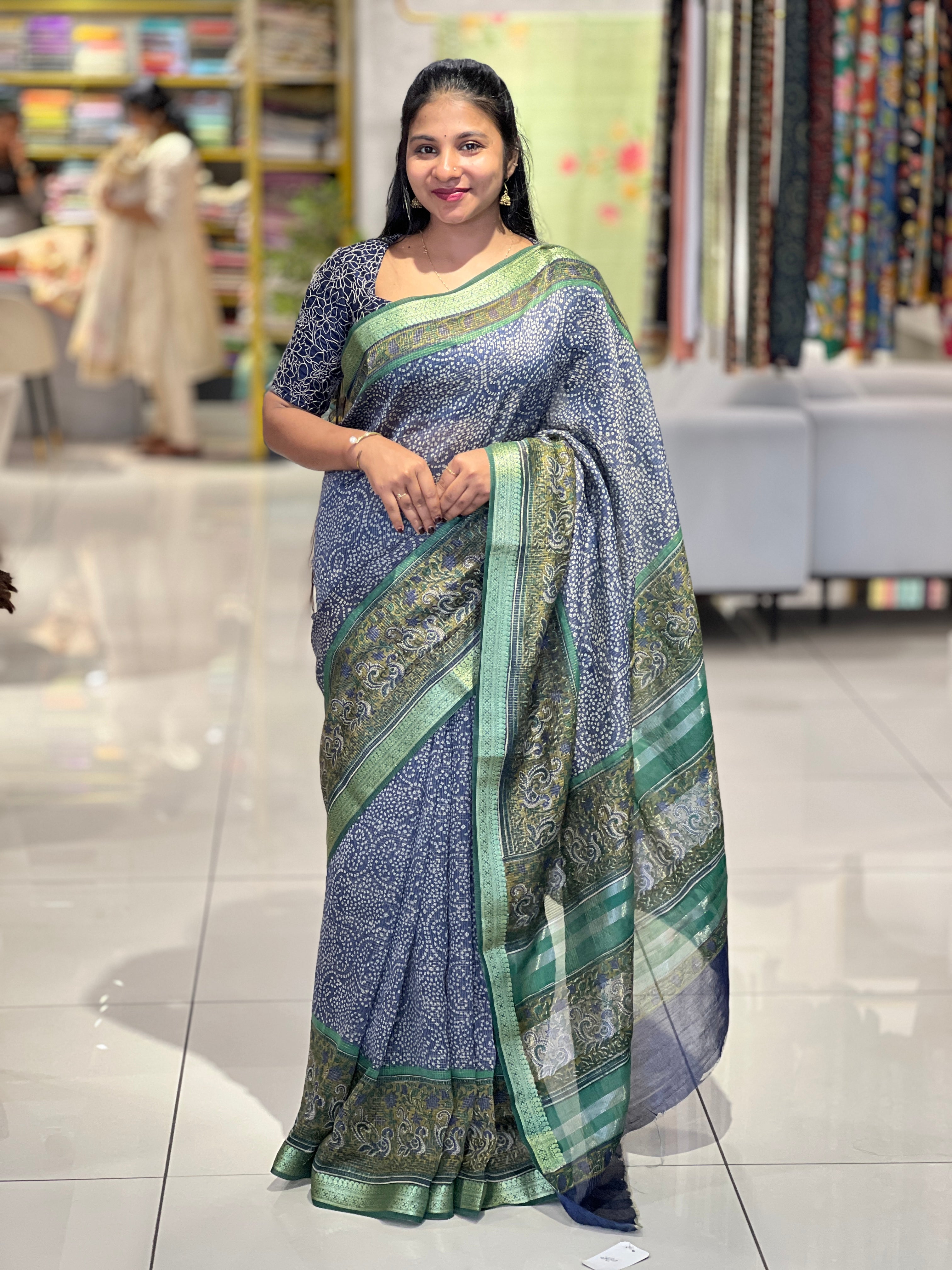 Screen Printed Chanderi Silk Saree | SMC127