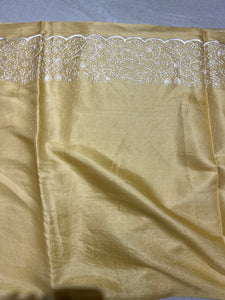 Machine Embroidery Detailed Tussar Finish Saree | SUN567
