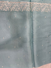 Machine Embroidery Detailed Semi Tussar Saree | SUN546