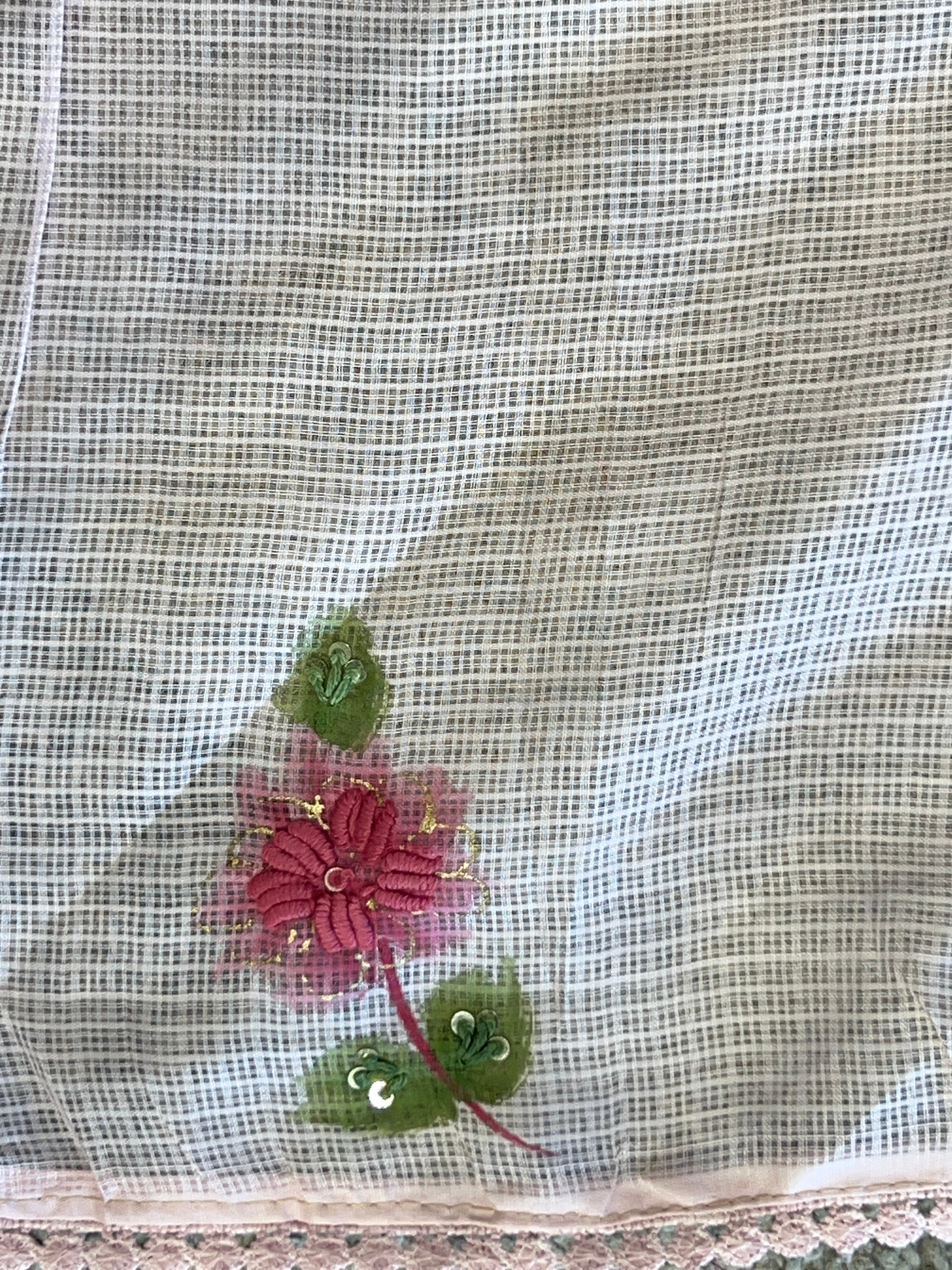 Floral Paint With Embroidery Highlighted Kota Saree | BLD1978