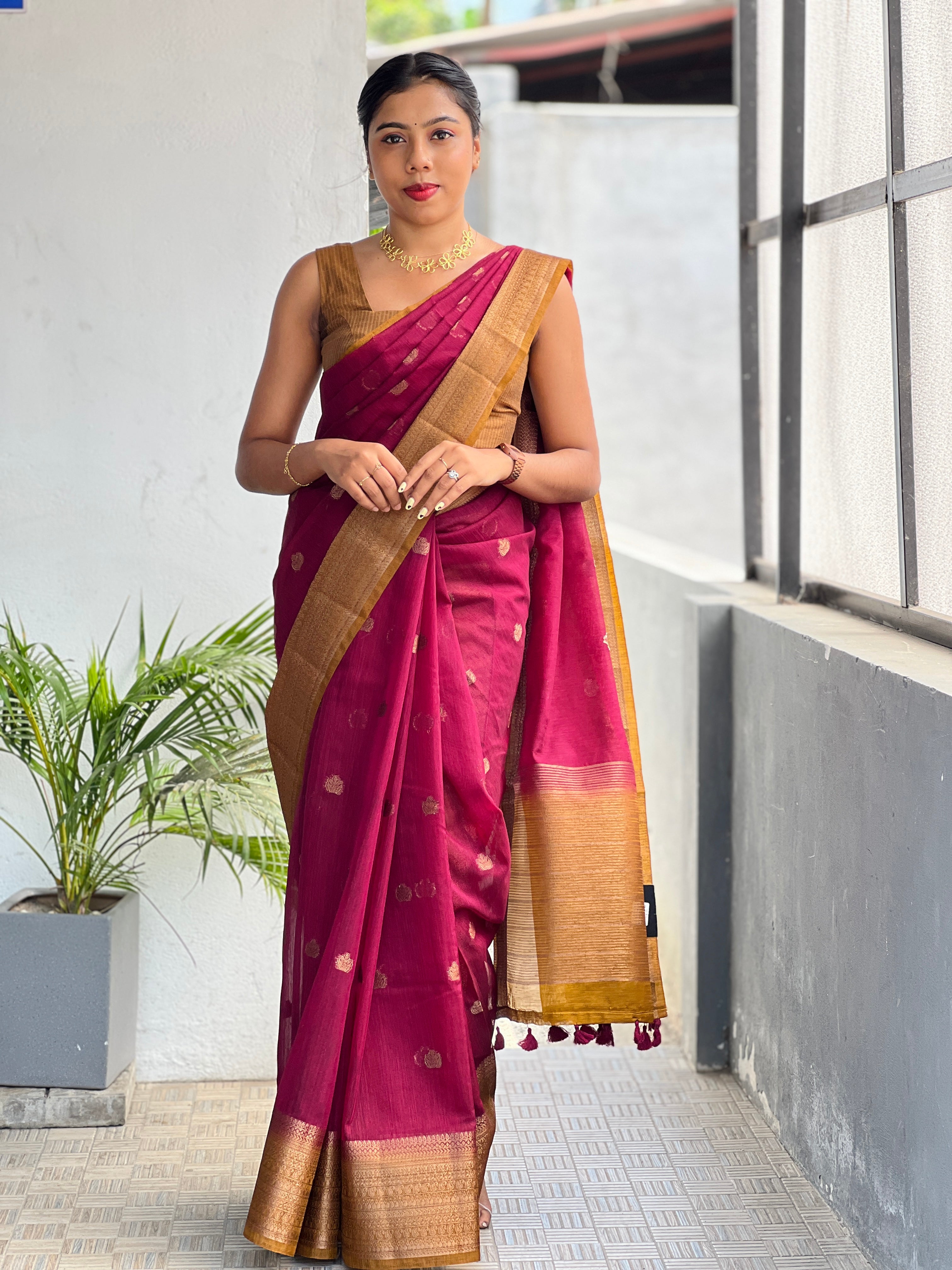 Zari Woven Cotton Silk Saree | YNG1091