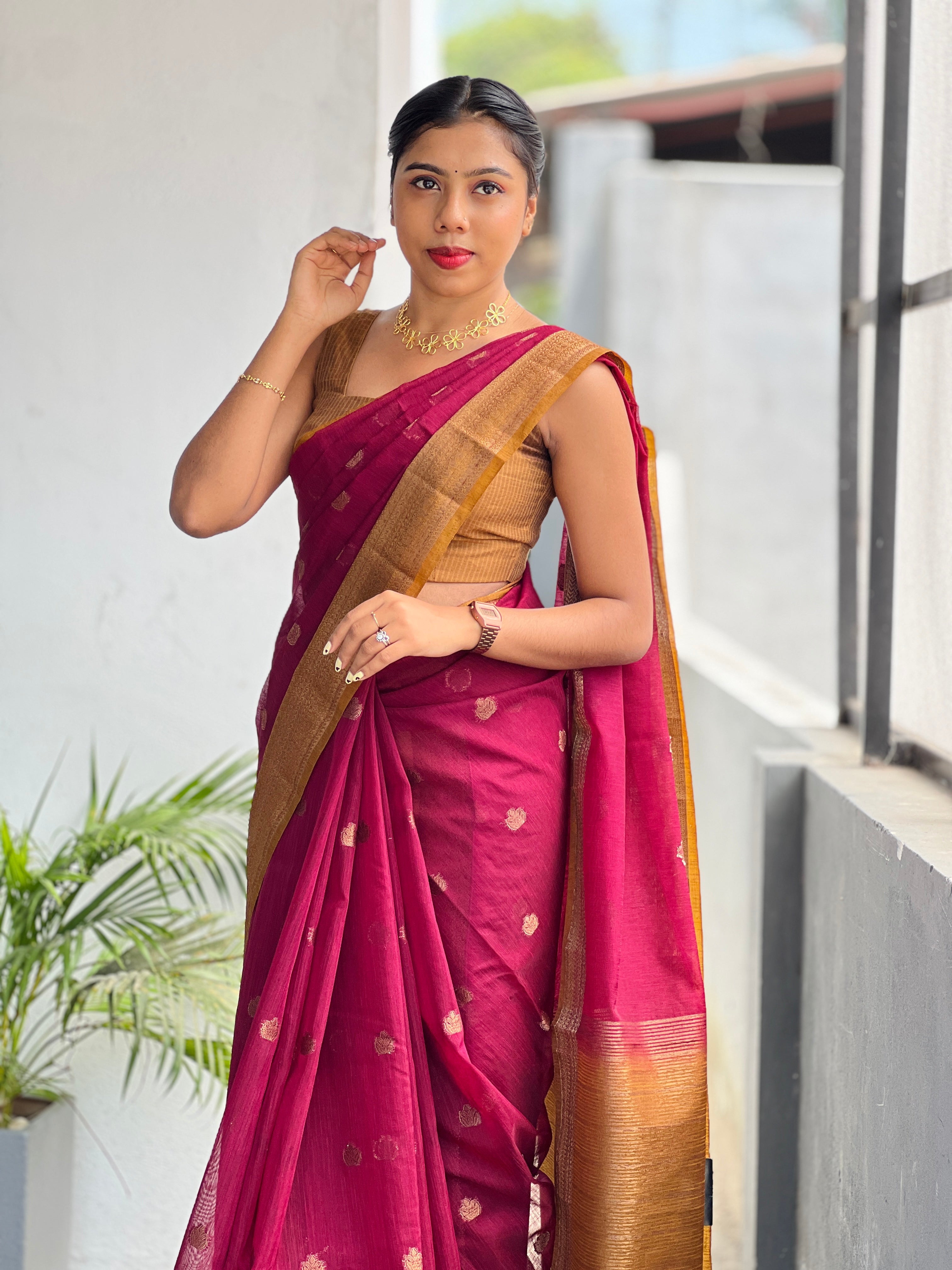 Zari Woven Cotton Silk Saree | YNG1091