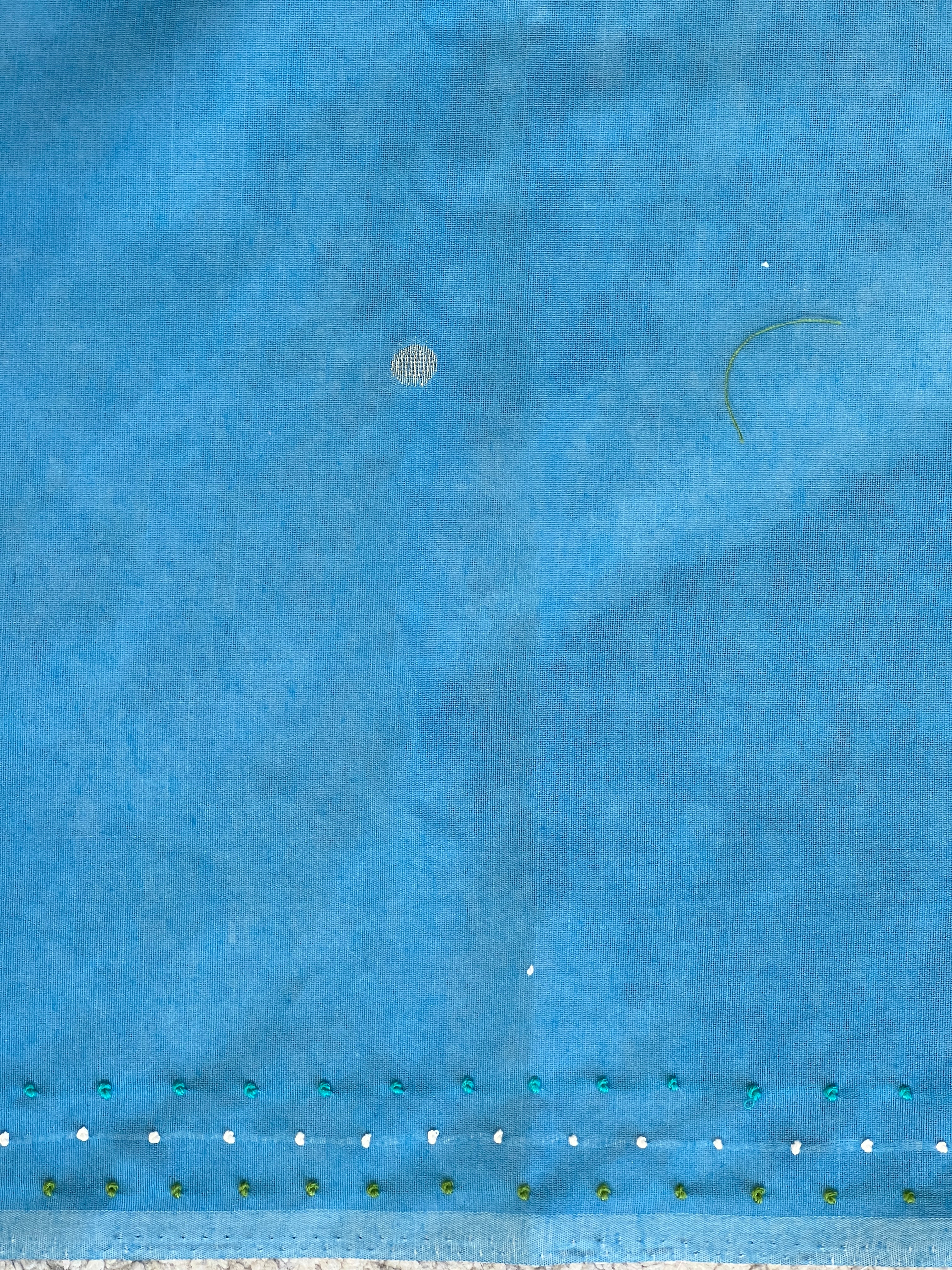 Jamdani With Hand Embroidery Detailed Chanderi Silk Saree | BLD1986