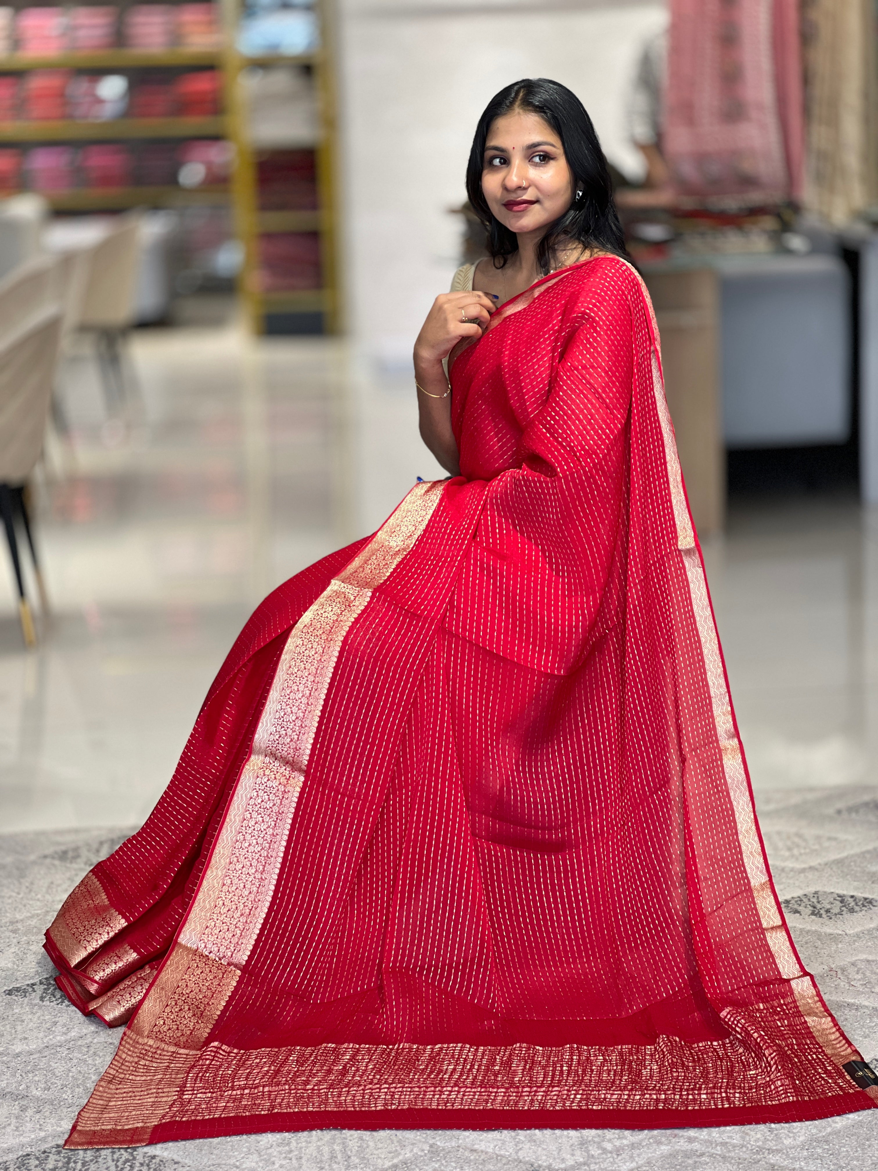 Zari Woven Hosa Silk Saree | HT128