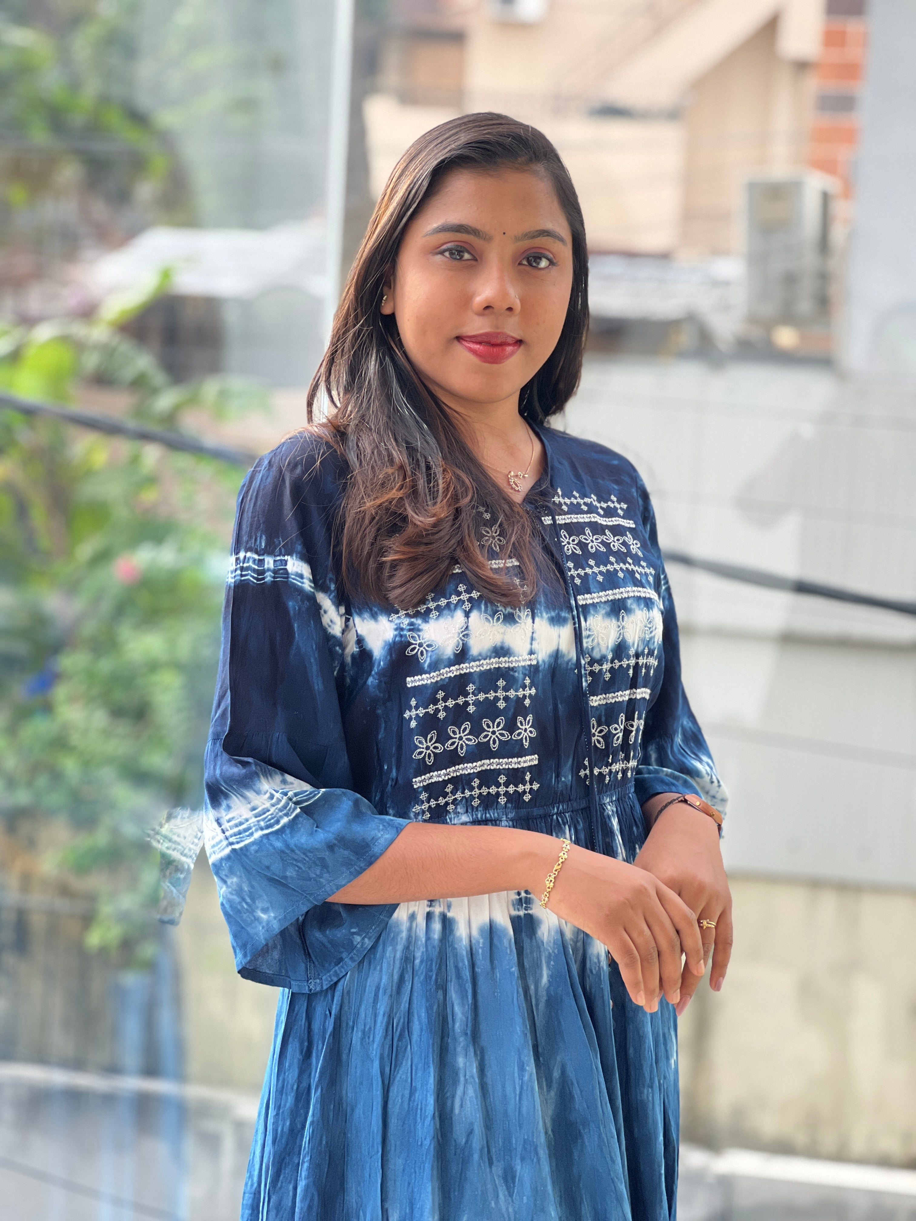 Floral Embroidered Rayon Kurta | PGI126