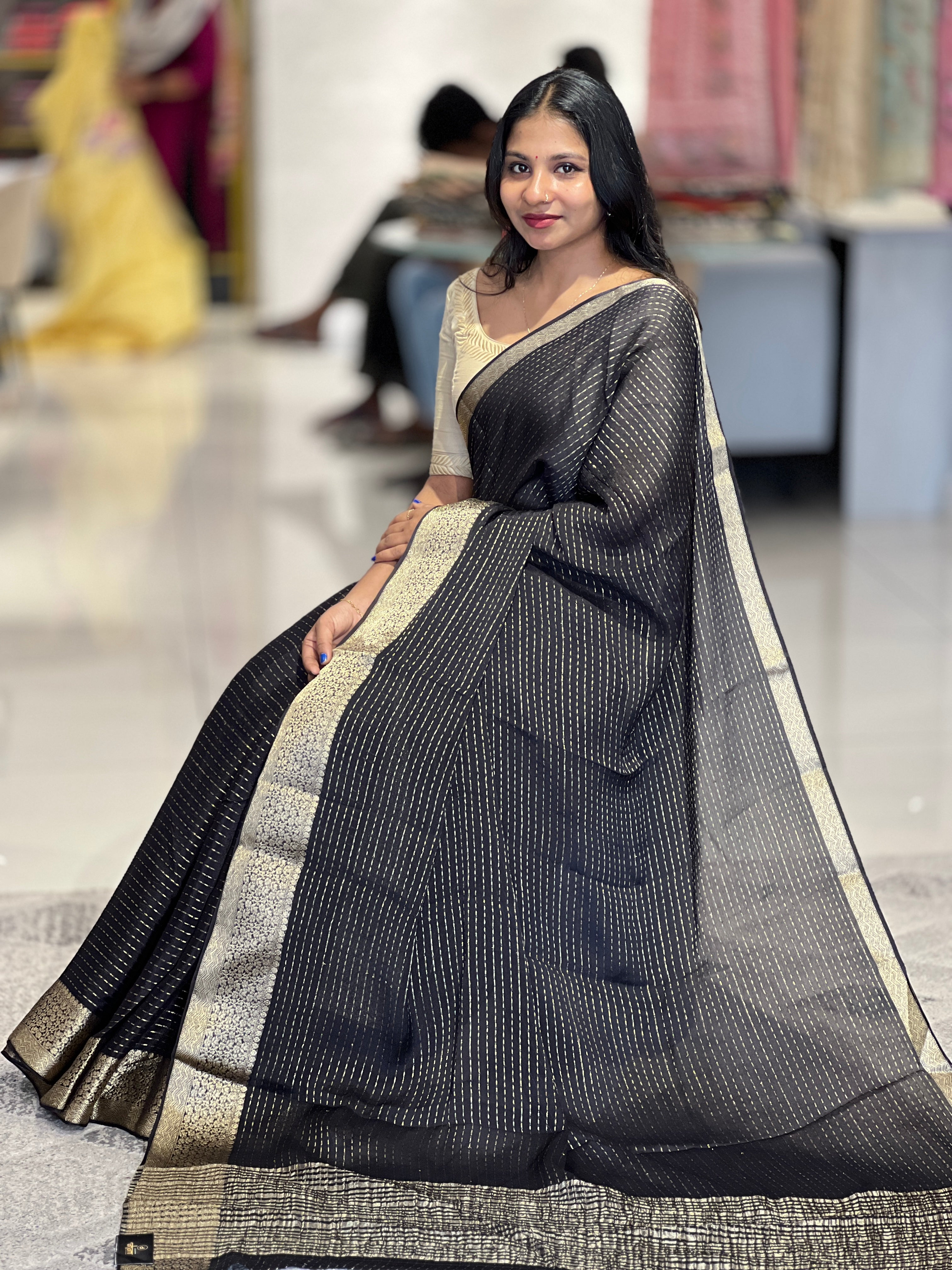 Zari Woven Hosa Silk Saree | HT126