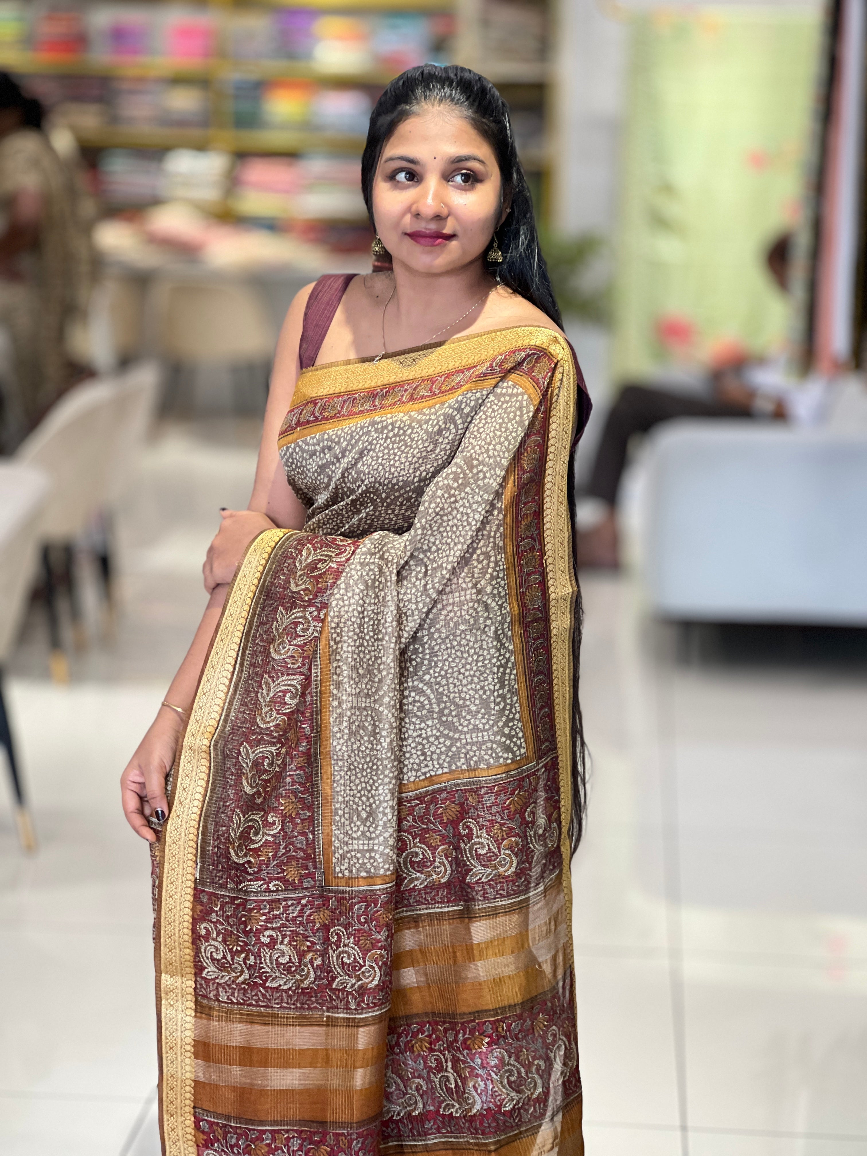 Screen Printed Chanderi Silk Saree | SMC127