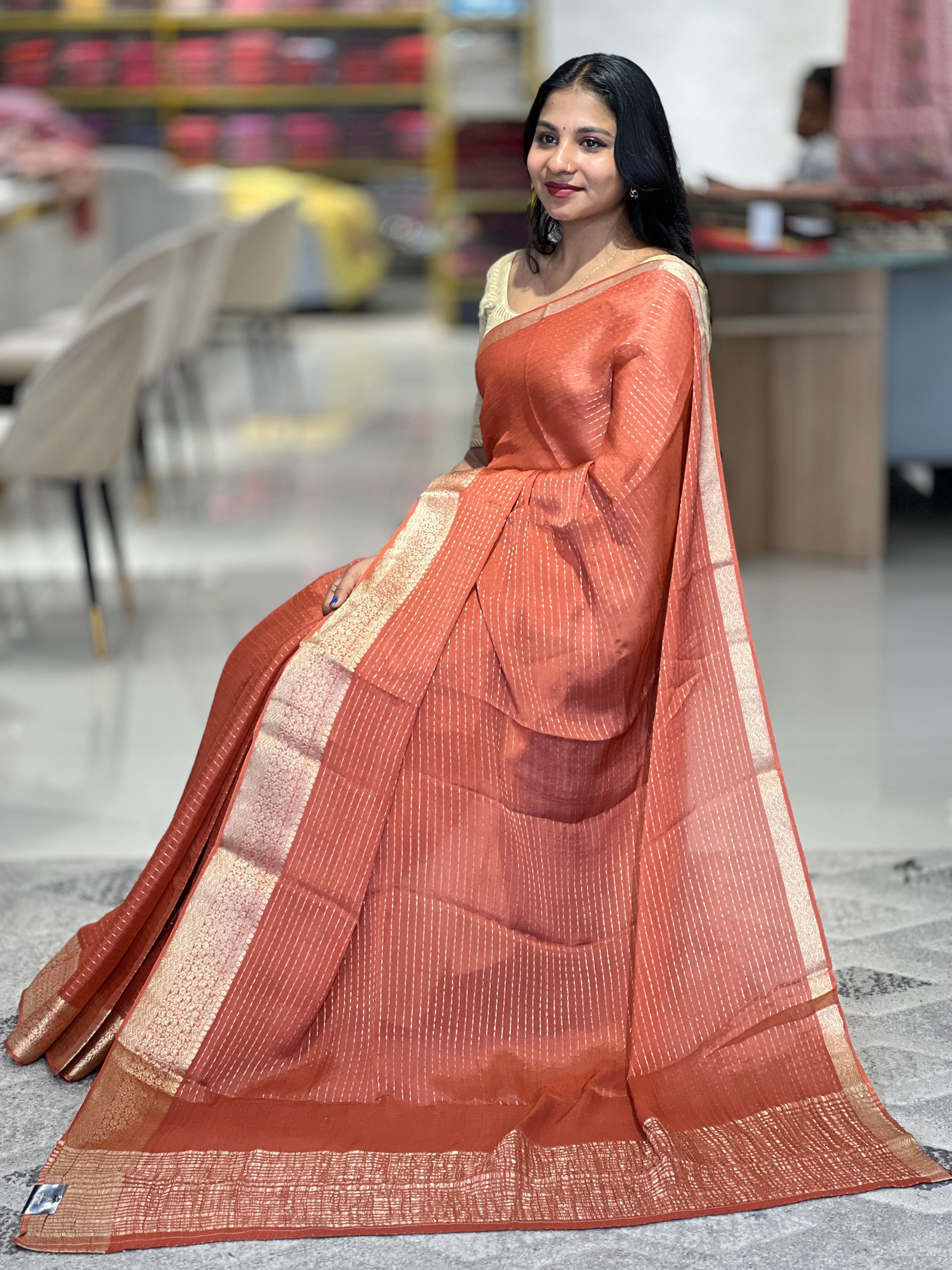 Zari Woven Hosa Silk Saree | HT129