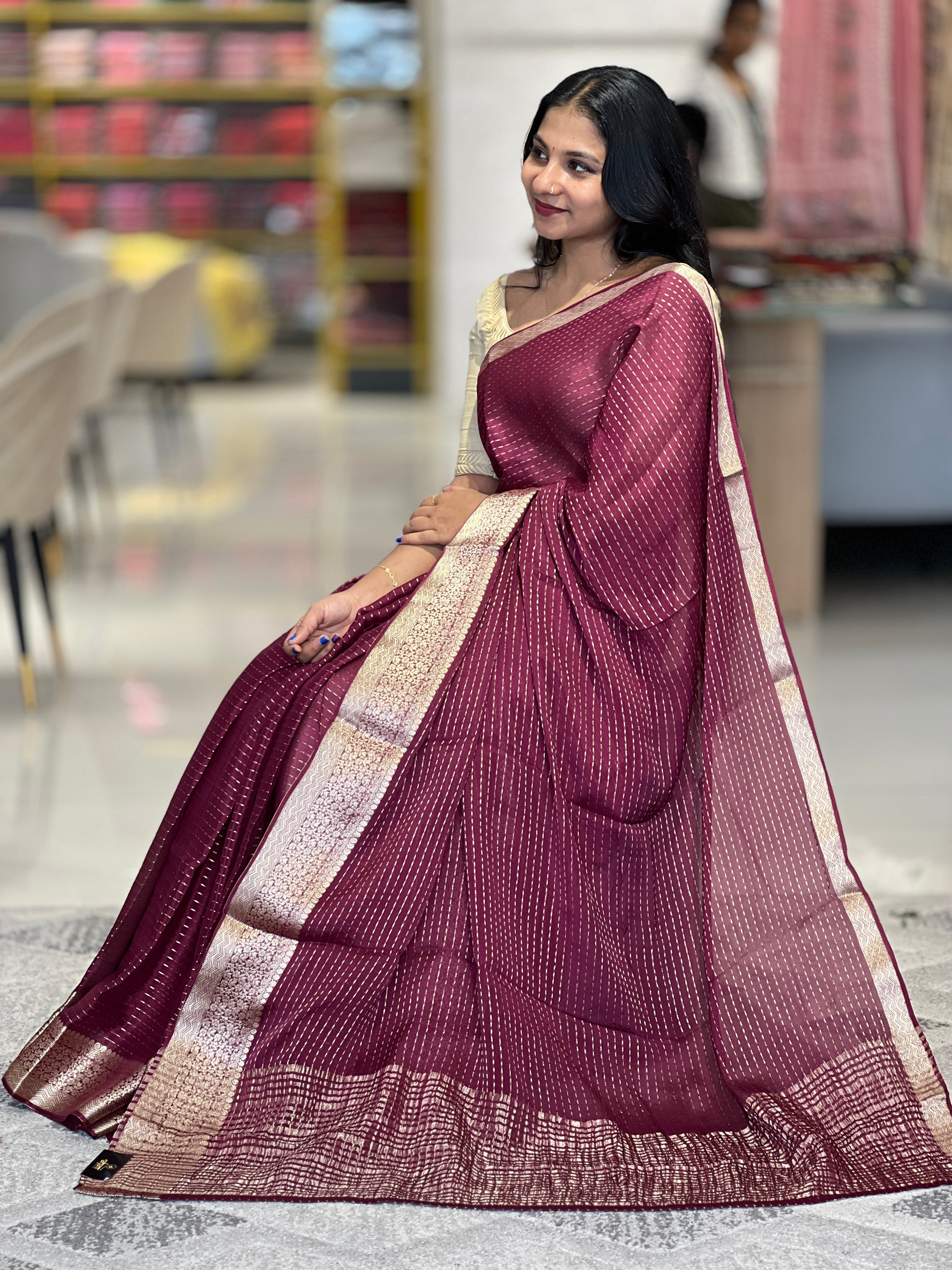 Zari Woven Hosa Silk Saree | HT125