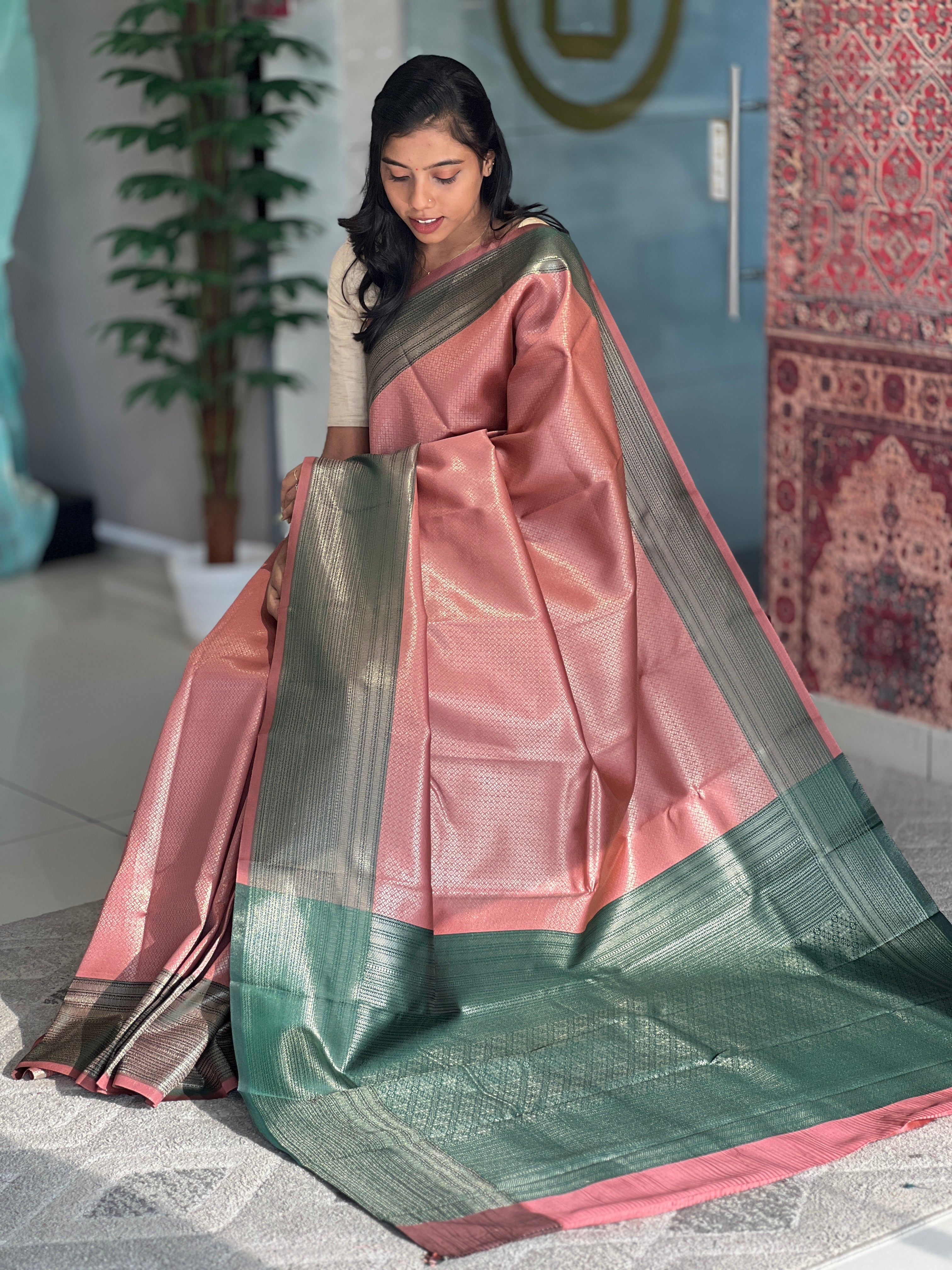 Zari Weaved Semi Silk Saree | KAC131
