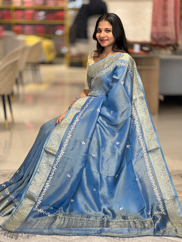 Pitta Work Pattern Tissue Banarasi Saree | SSN150