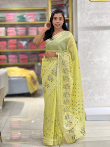 Cross Stitch Embroidery Silky Kota Saree | DVS231