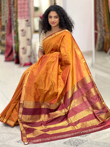 Semi Silk Saree With Zari Borders | SIK193