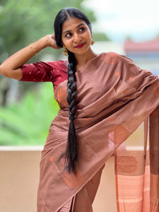 Zari Weaved Semi Silk Saree | KRK378