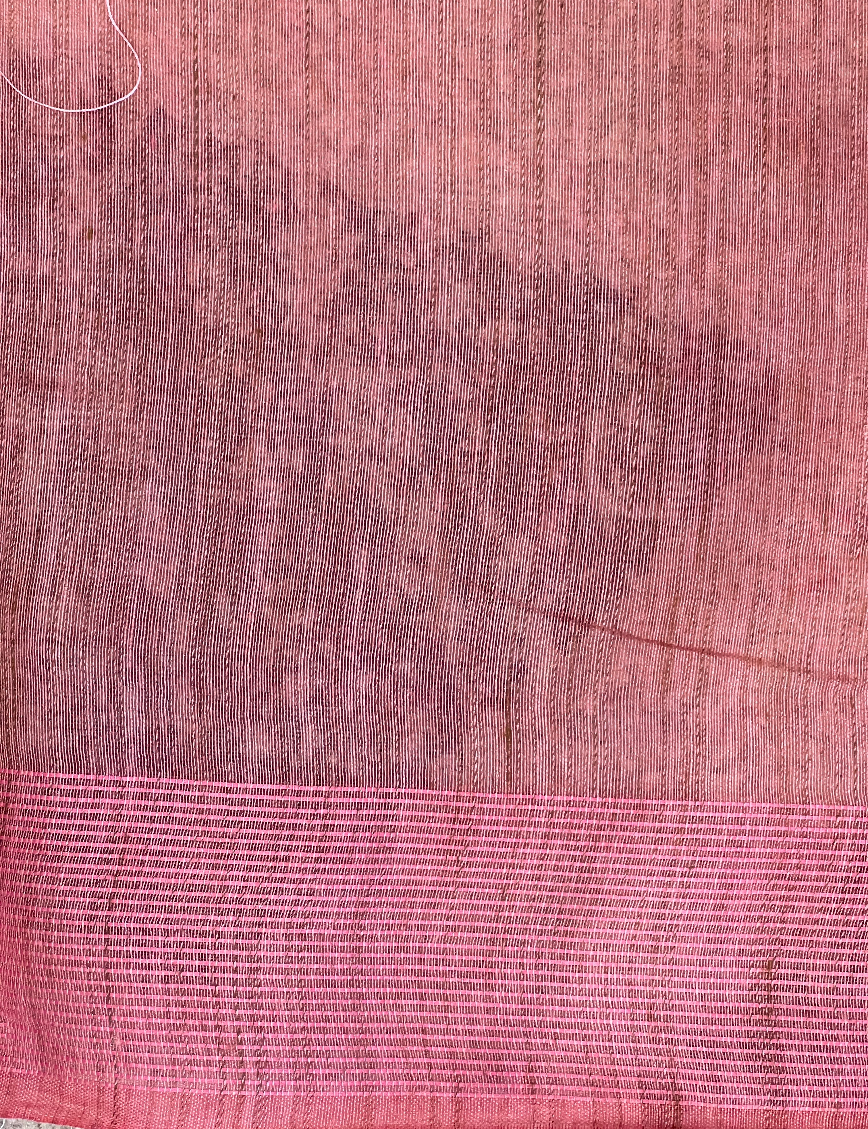 Geometrical Embroidery Detailed Bhagalpuri Linen Saree | NHH584