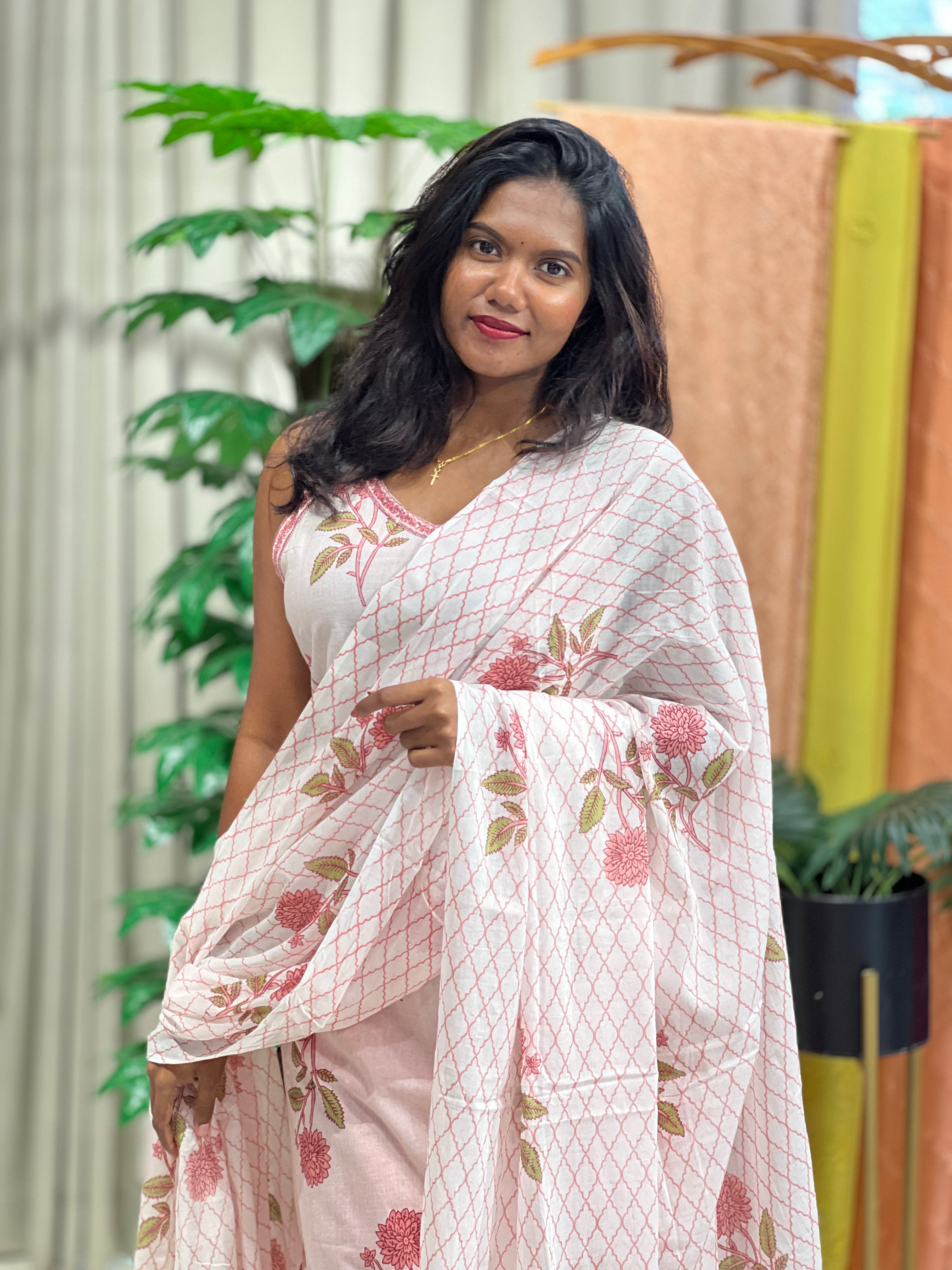 Floral Pattern Cotton Kurta Set | PGI142