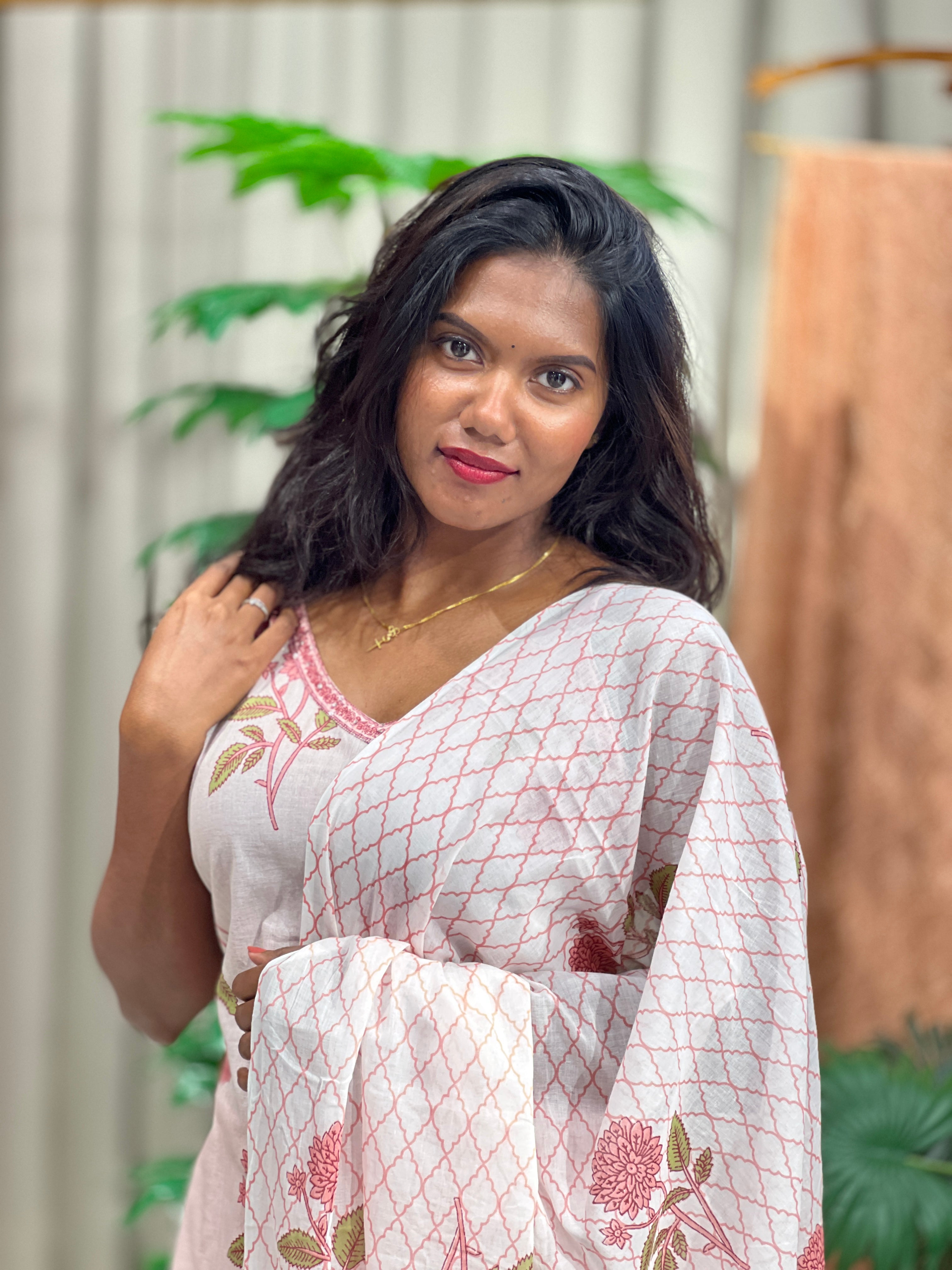Floral Pattern Cotton Kurta Set | PGI142