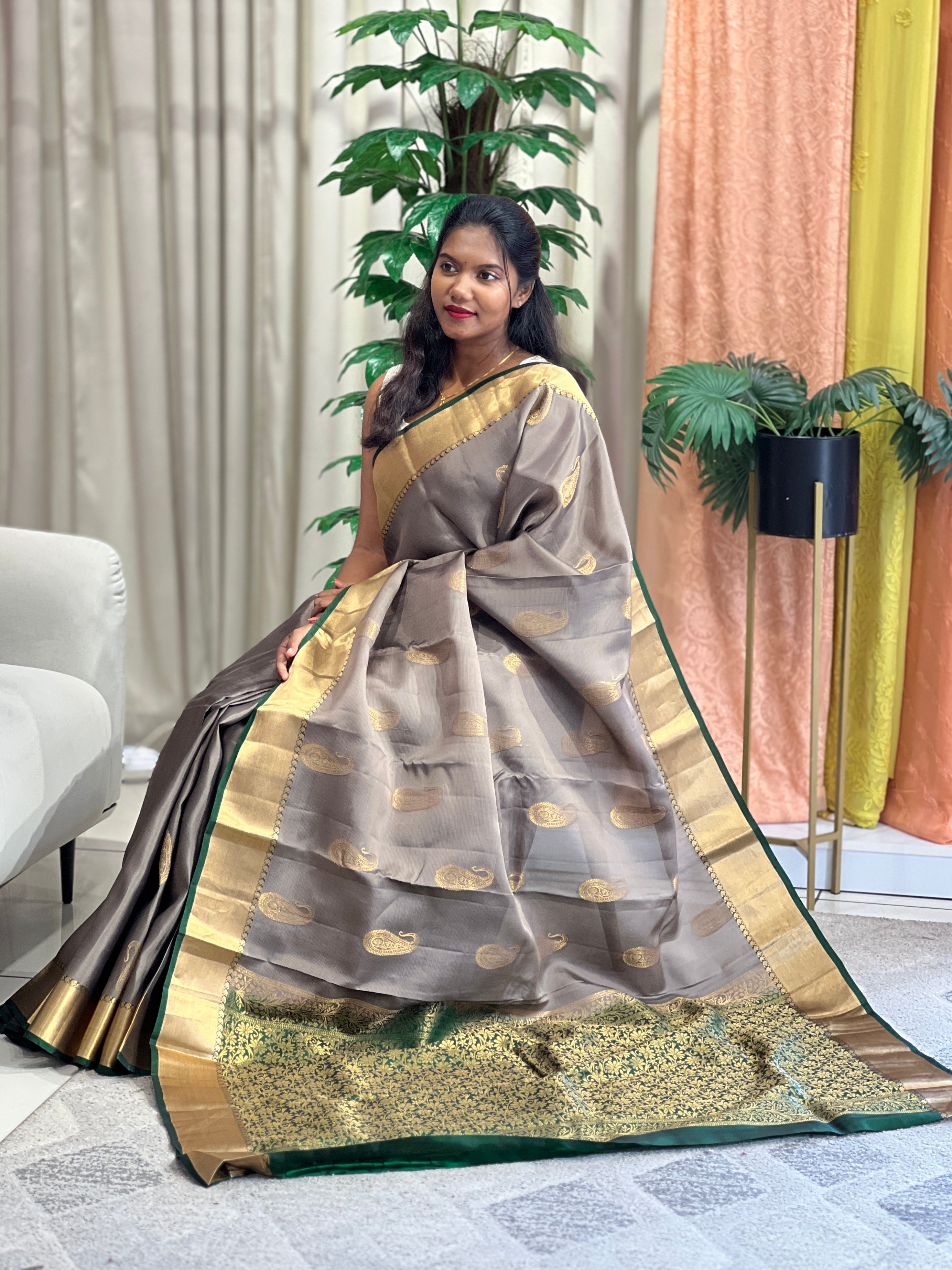 Paisley Buta Woven  Soft Silk Saree | SMT210