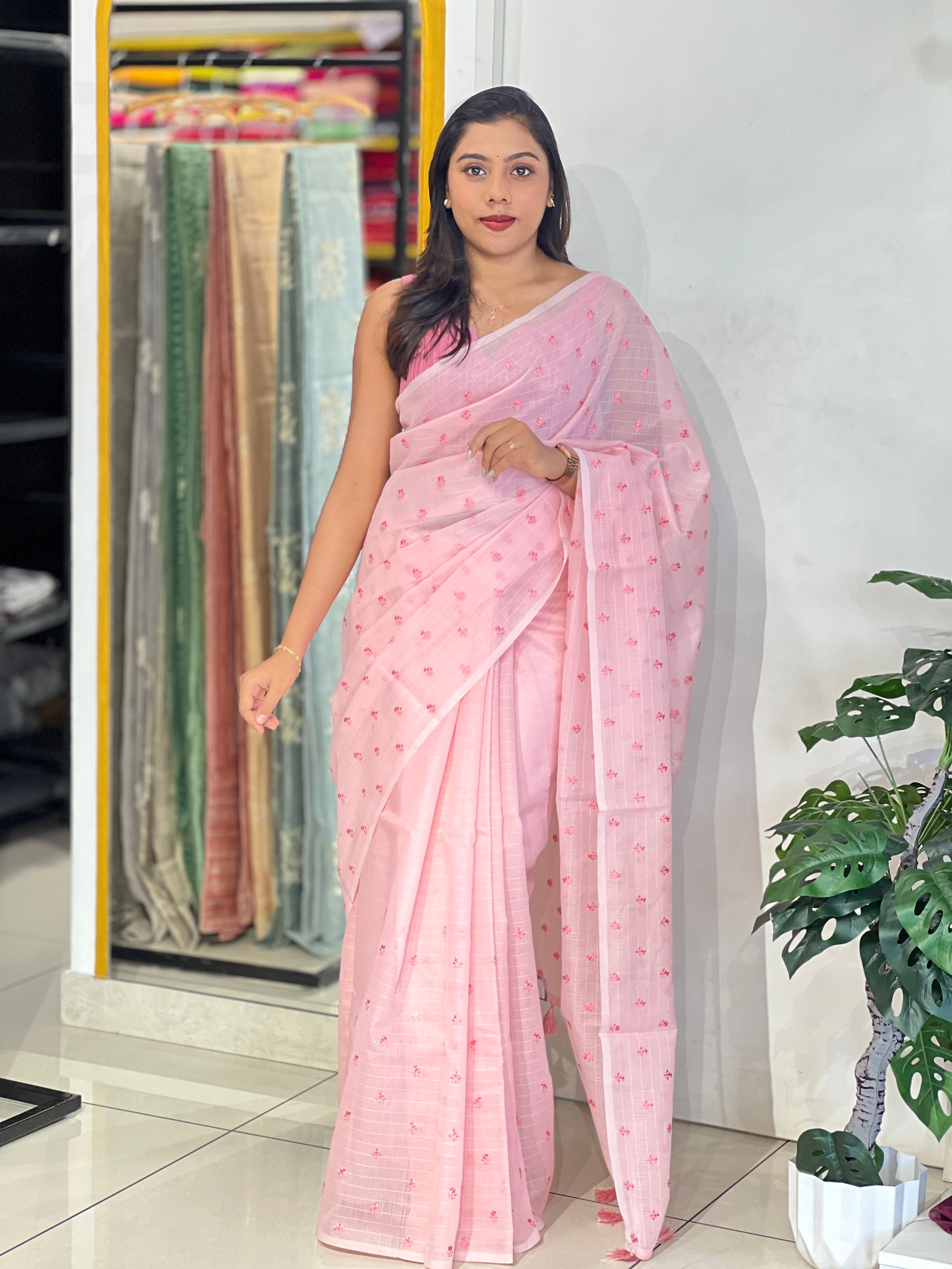 Floral Embroidery Pattern Kota Saree | ZSS437