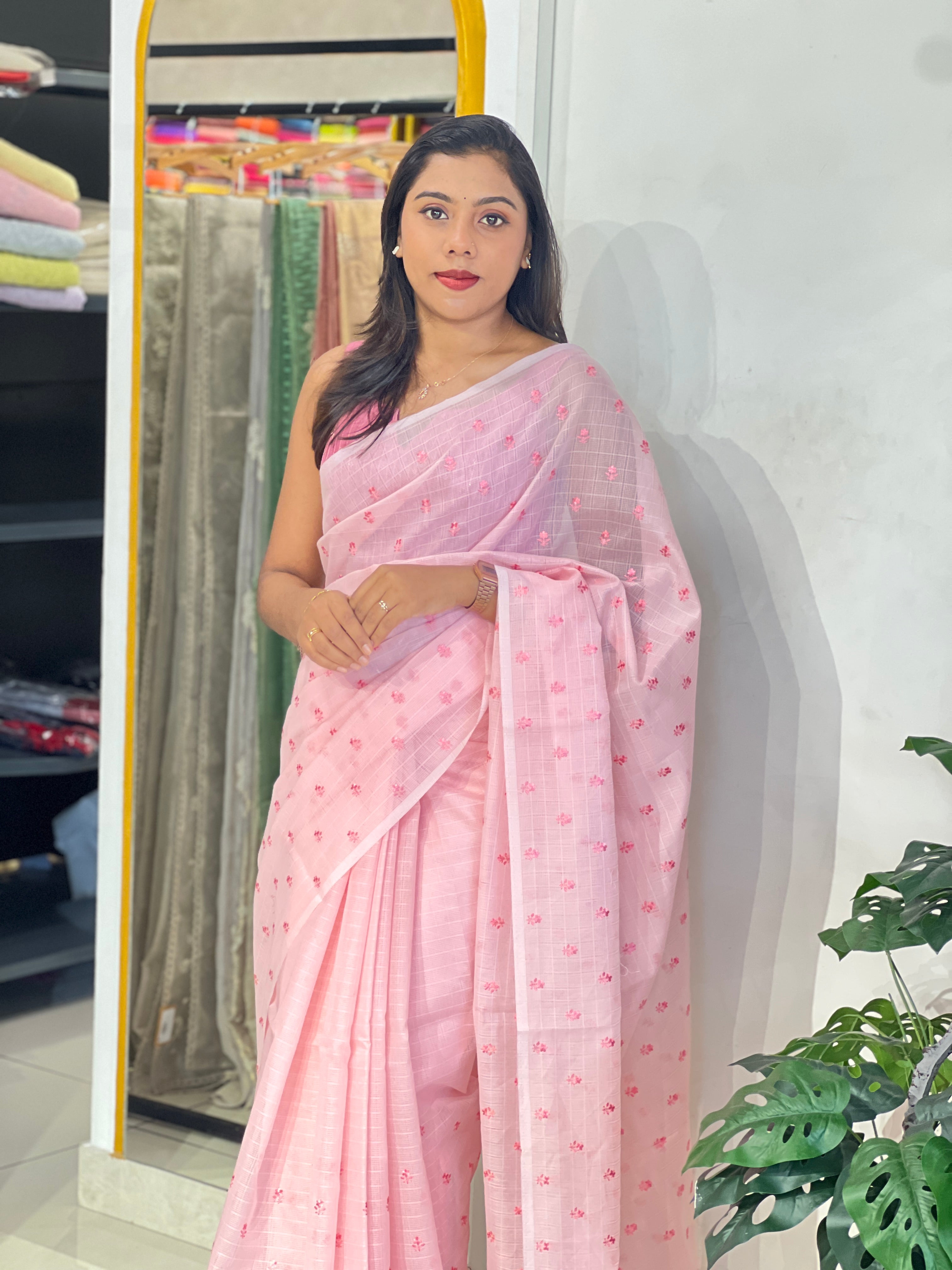 Floral Embroidery Pattern Kota Saree | ZSS437