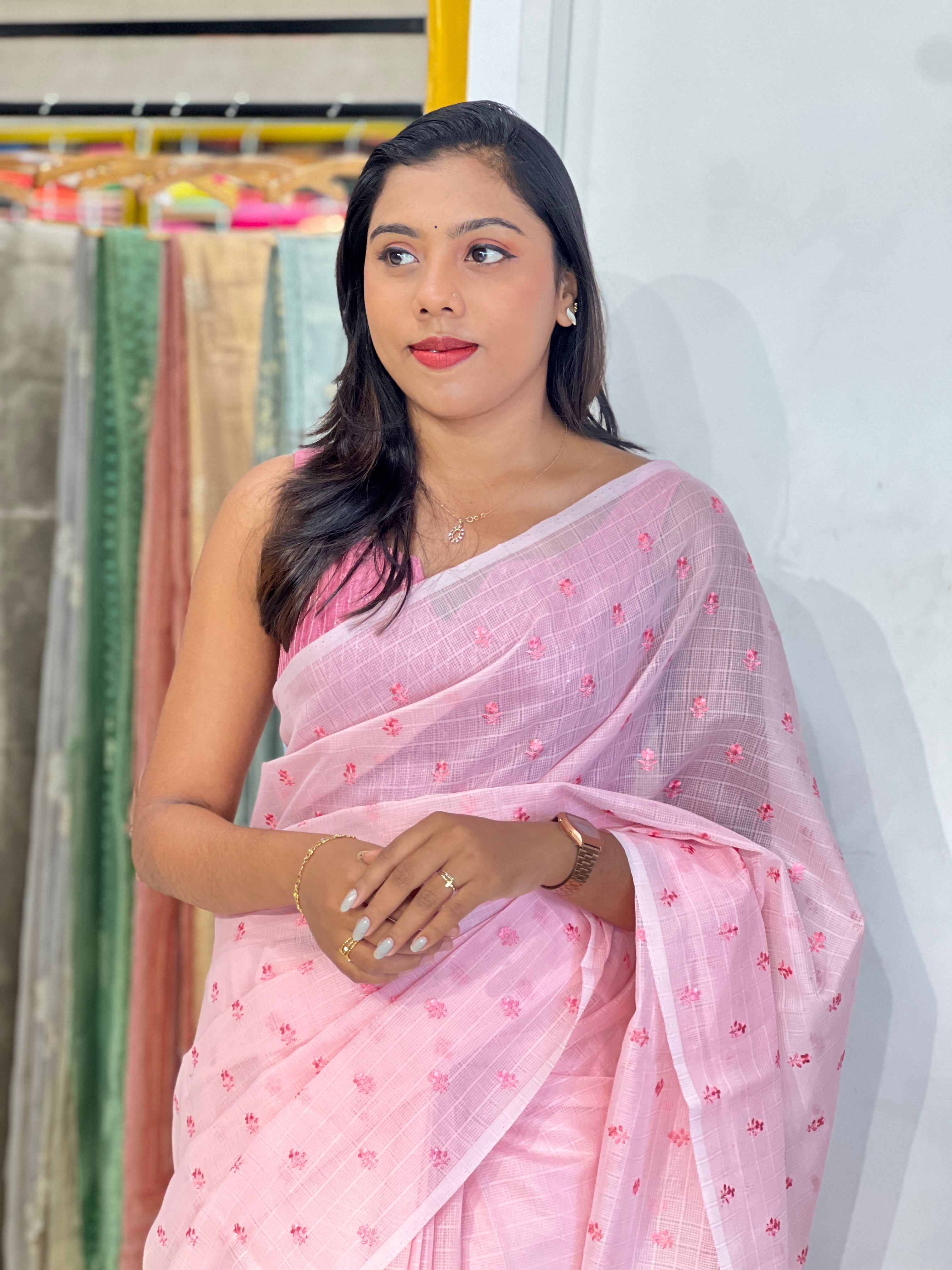 Floral Embroidery Pattern Kota Saree | ZSS437