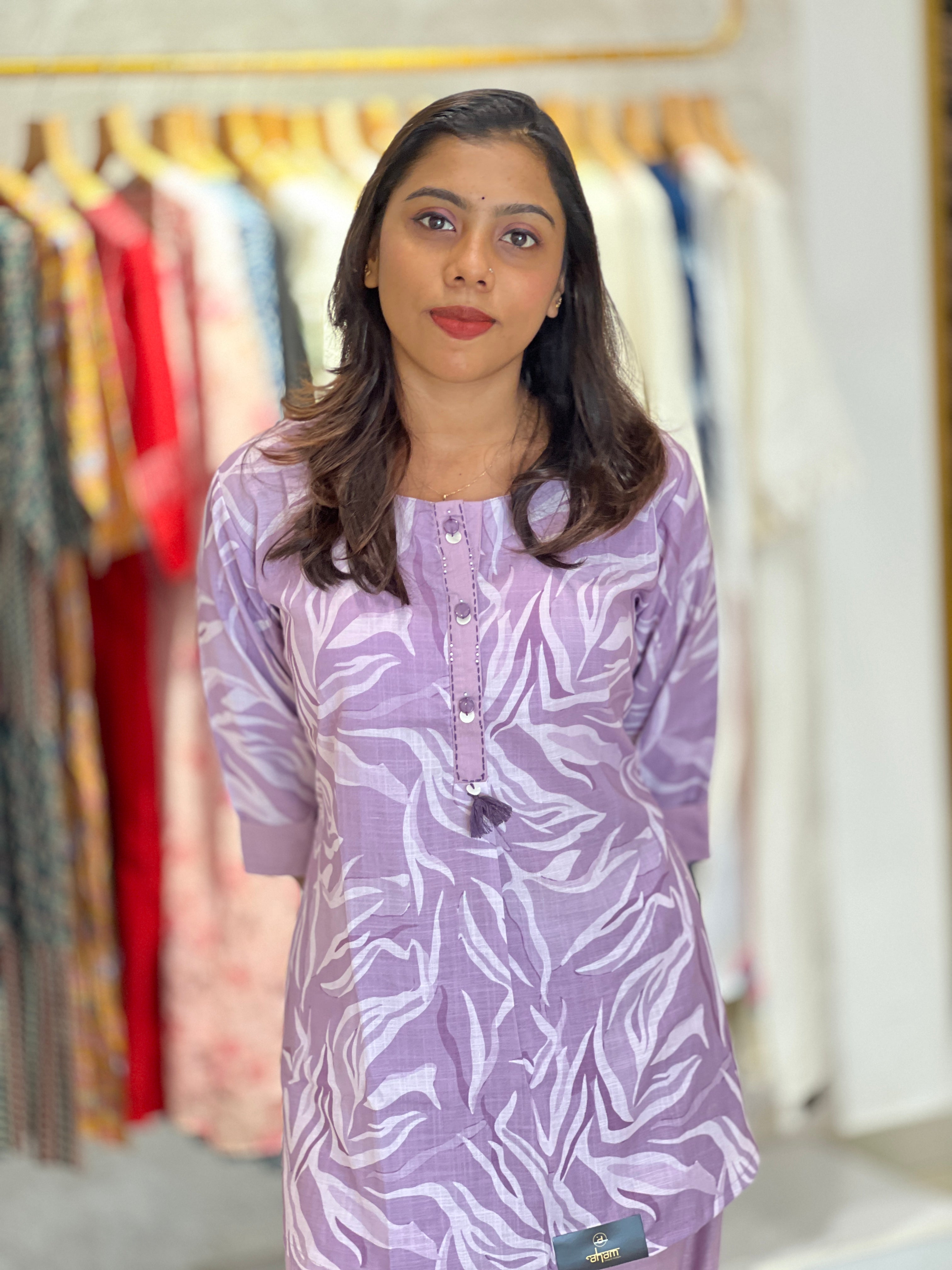 Co-ord Set Patterned Cotton Kurta Set | AFD118