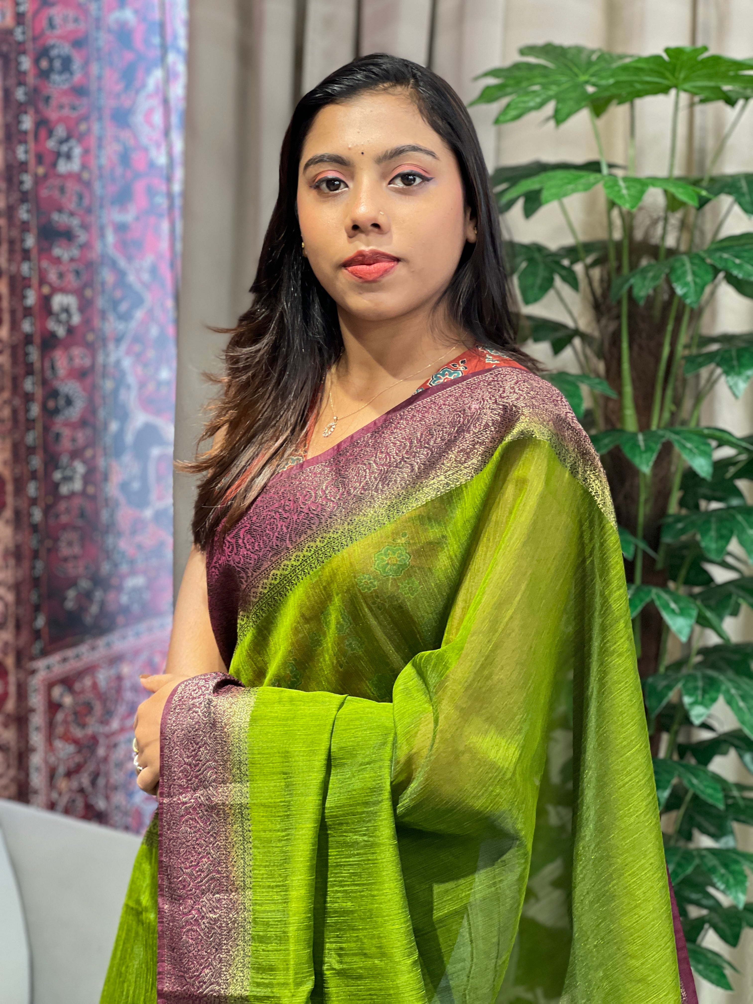 Zari & Thread Woven Cotton Silk Saree | YNG1069