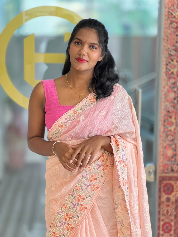 Point Embroidery Silky Kota Saree | BLD1312