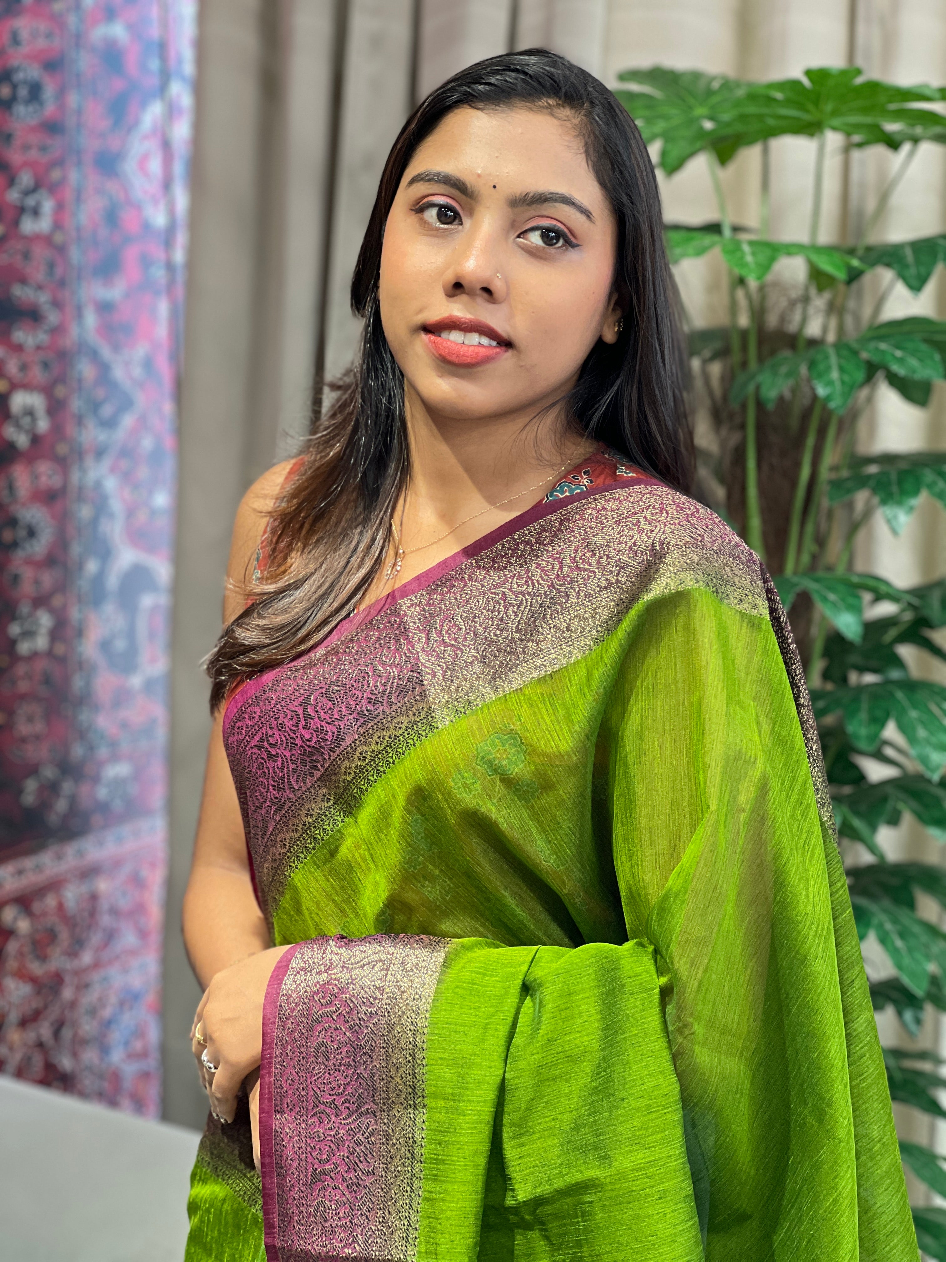 Zari & Thread Woven Cotton Silk Saree | YNG1070