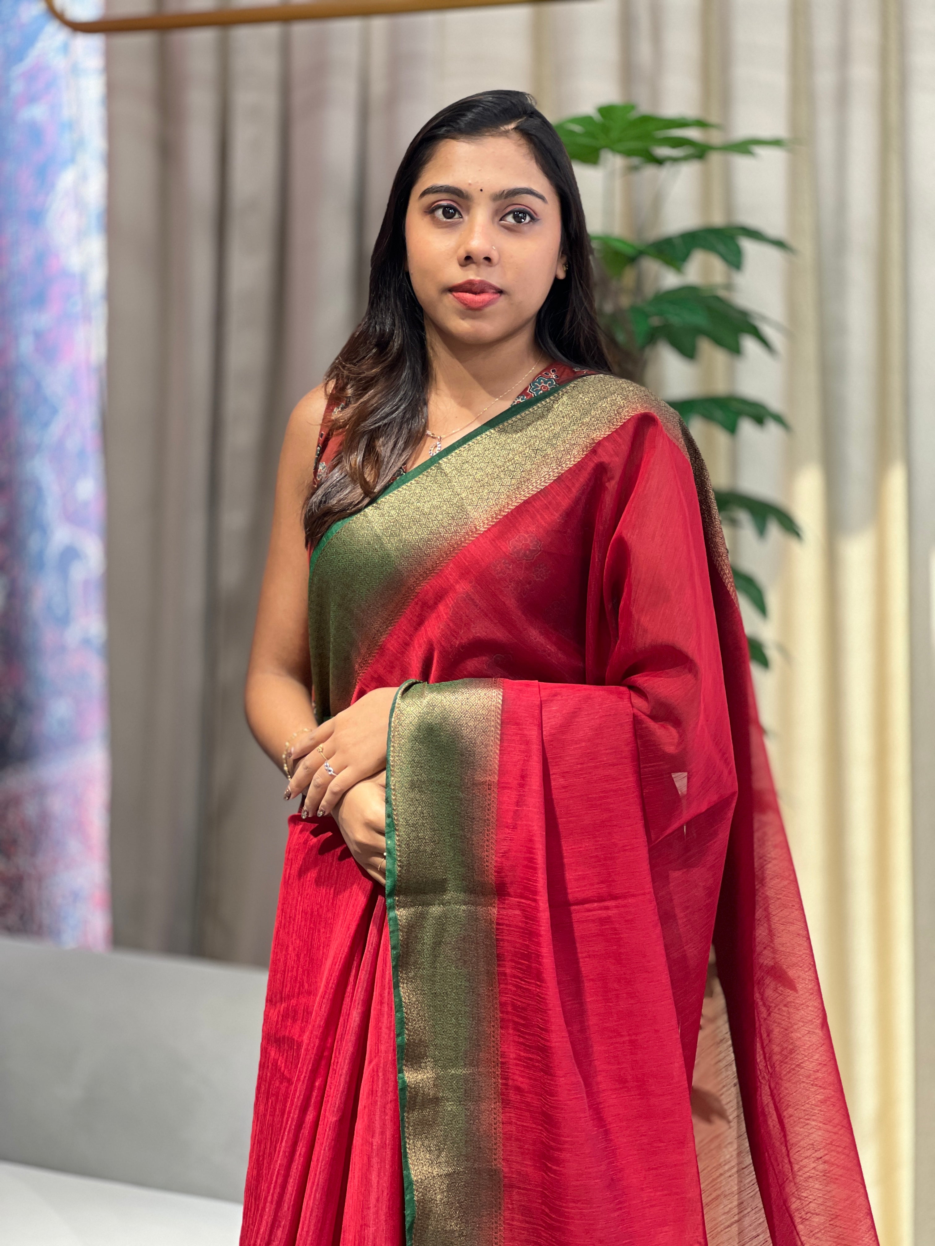 Zari & Thread Woven Cotton Silk Saree | YNG1071