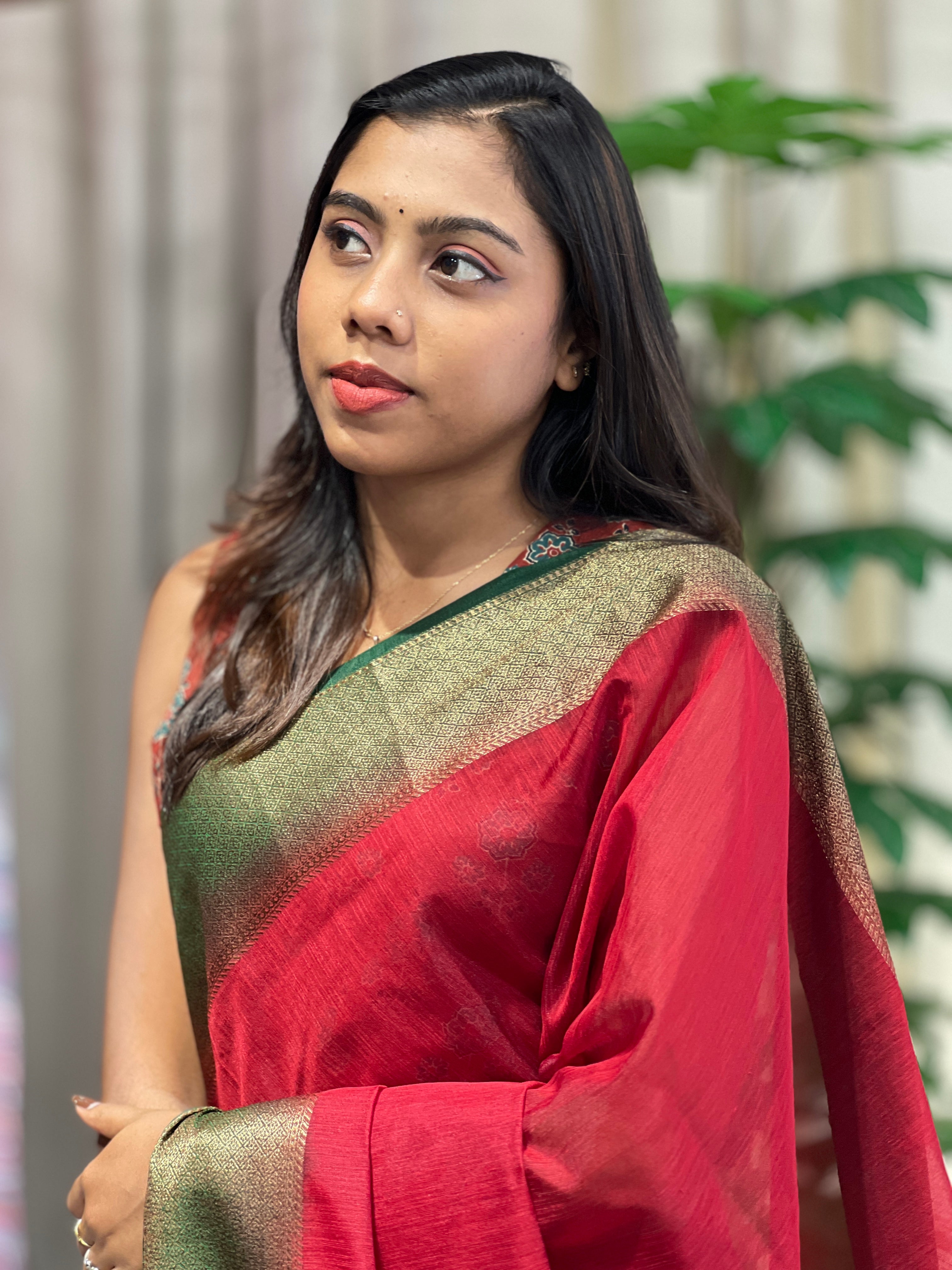 Zari & Thread Woven Cotton Silk Saree | YNG1071