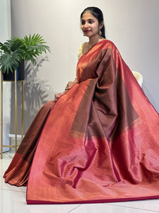 Zari Weaving Soft Silk Saree | GR125