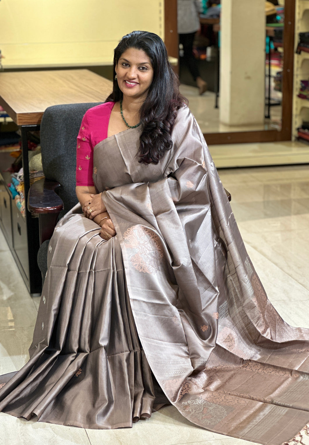 Traditional Buta Weaved Soft Silk Saree | PRS220