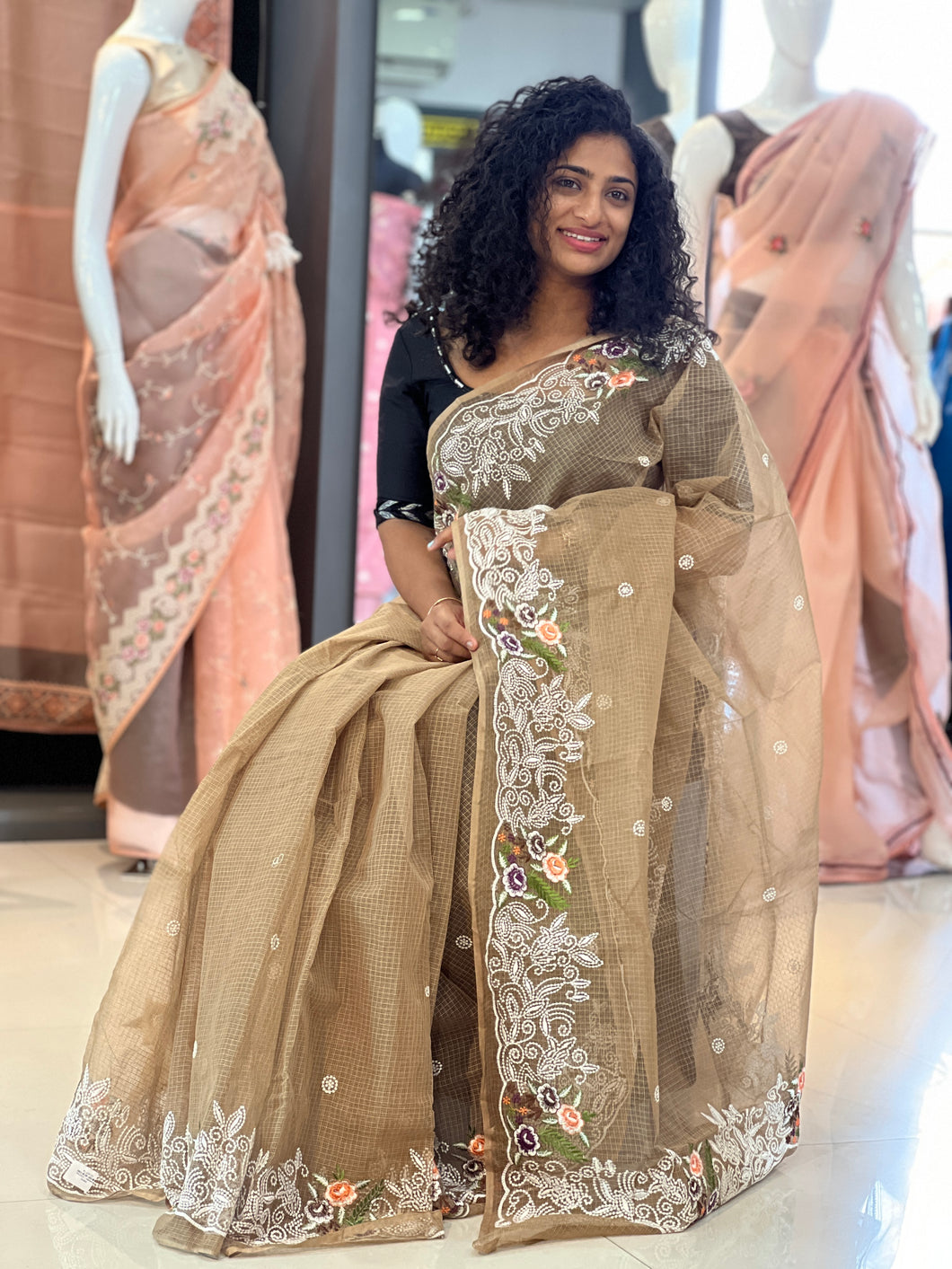Point Embroidered Kota Saree | RK282