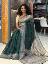 Tie & Dye Pattern Bhagalpuri Linen Saree | GMS110