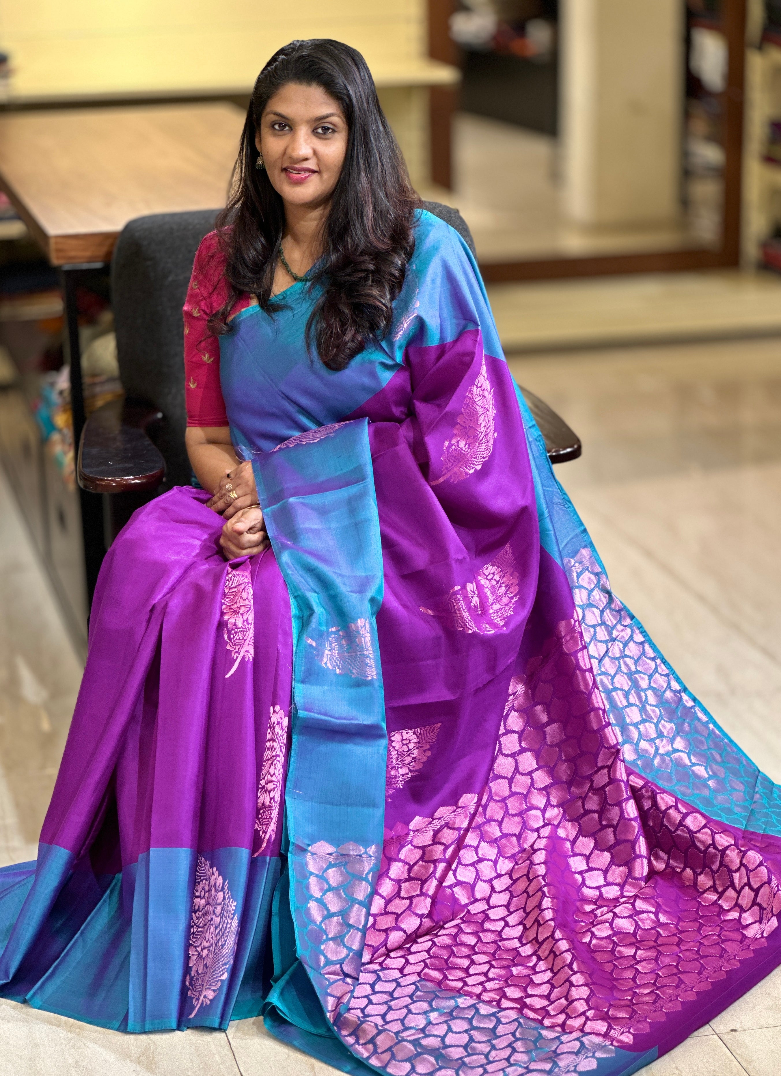 Thread Woven Soft Silk Saree | GR162
