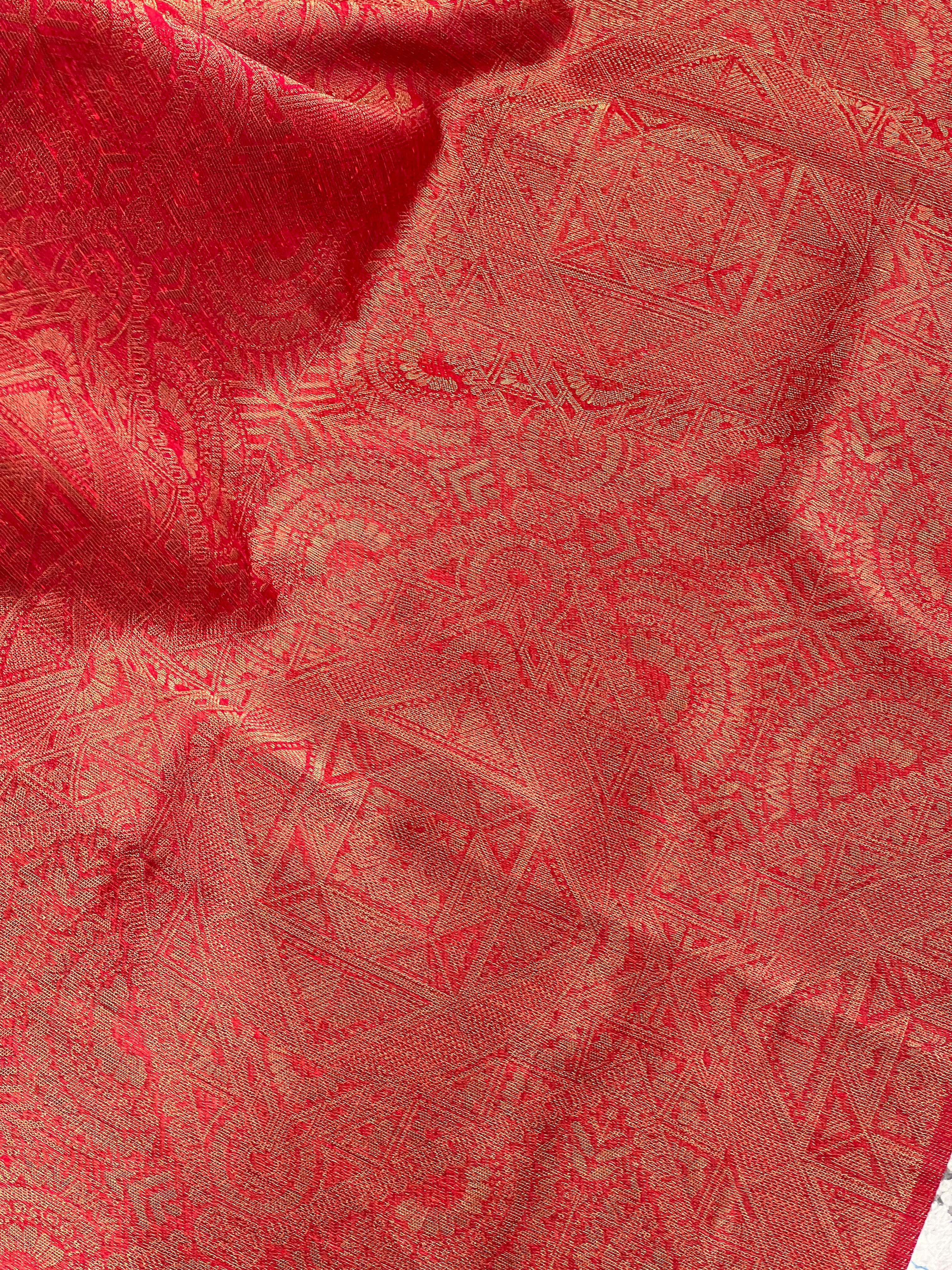 Geometric Patterned Cotton Silk Saree | YNG1084