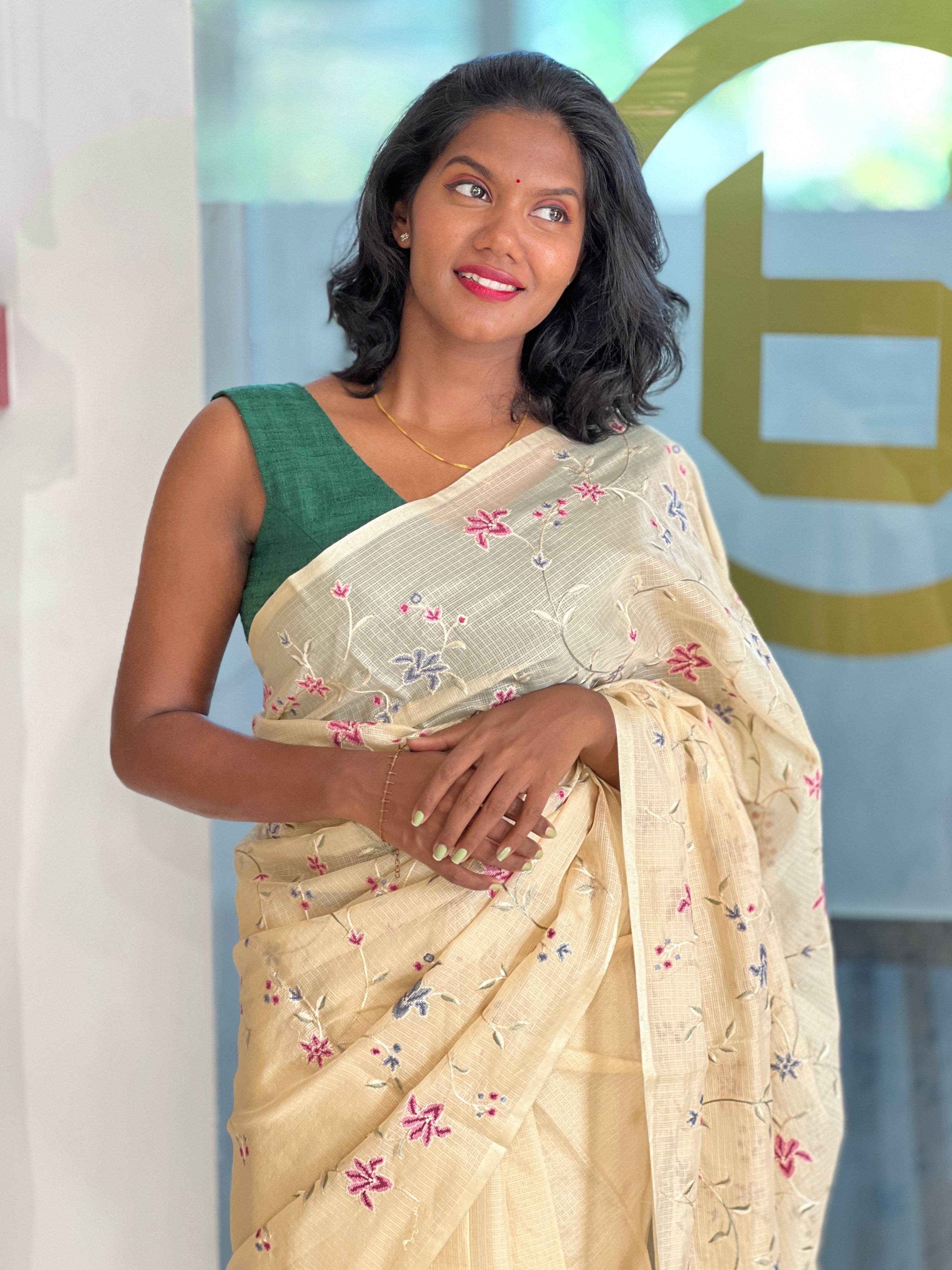 Floral Embroidered kota Saree  | DVS225
