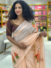 Floral Hand Painted MulCotton Saree | JKL472