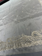Cross Stitch Embroidery & Sequins Detailed Shimmer Organza Saree | SUN540