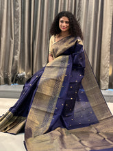 Dark Blue Color Zari Weaved Kanchipuram Saree | AK133