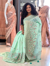 Zig Zag and Floral Embroidery Silk Saree | RP408