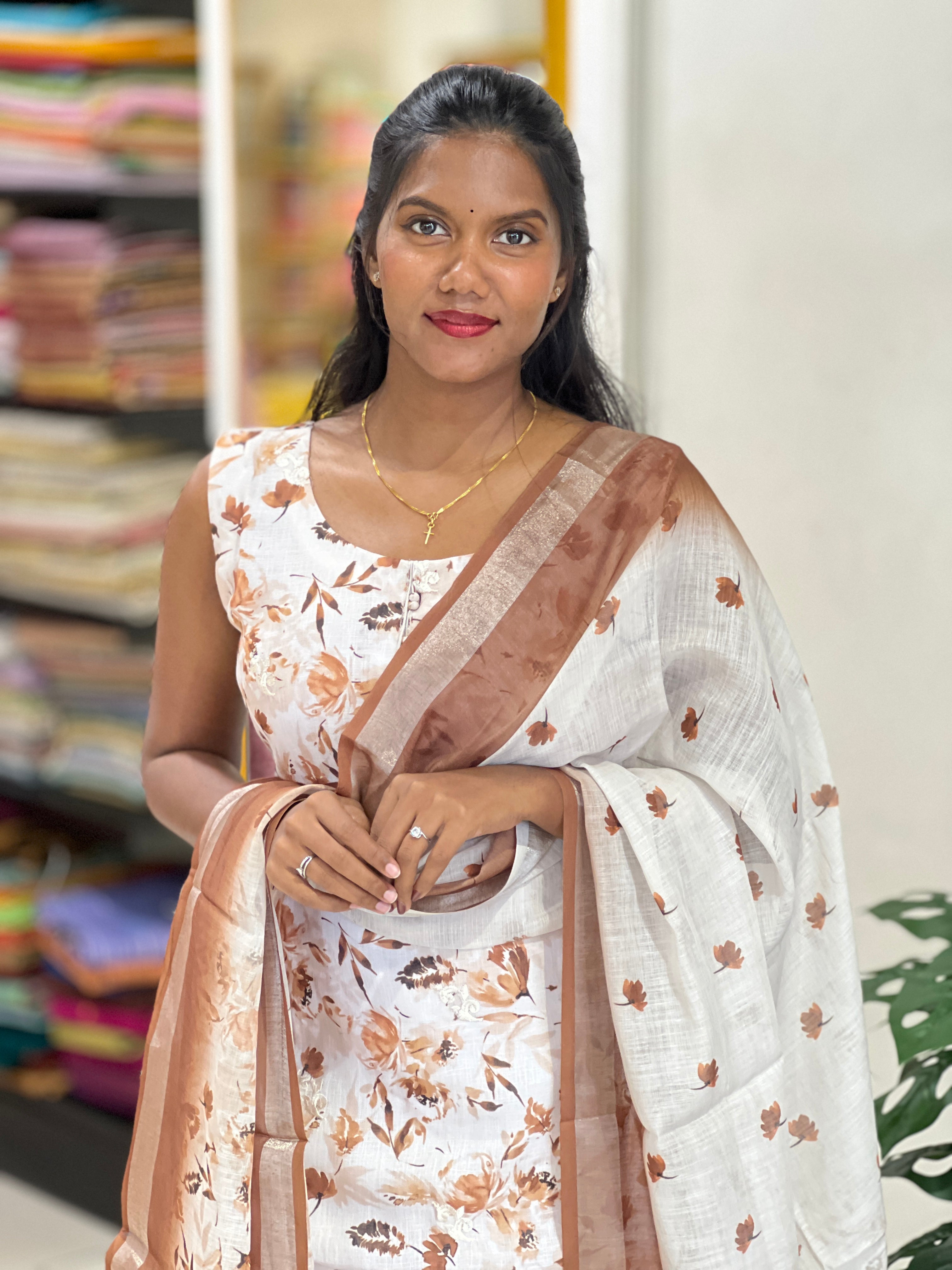 Digital Printed Linen Kurta Set | NAI166