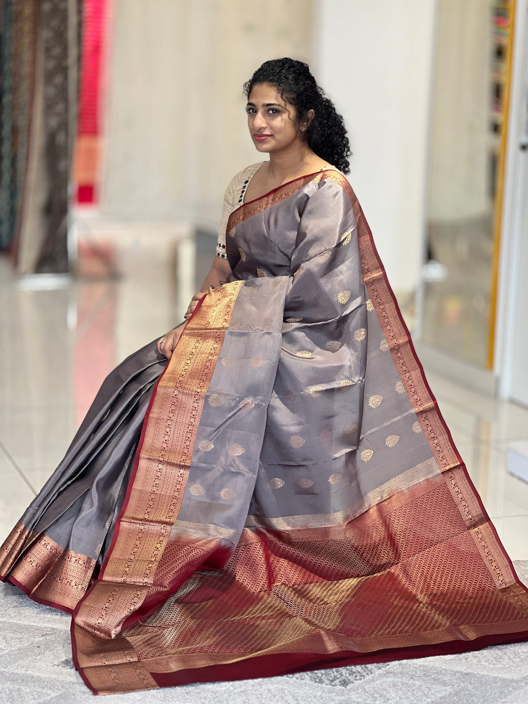 Traditional Buta Weaved Silk Saree | CRC119