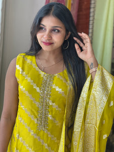 Banarasi Weaved Organza Kurta Set | DS101