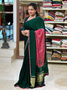 Tie & Dye Patterned Modal Silk Saree | JT179
