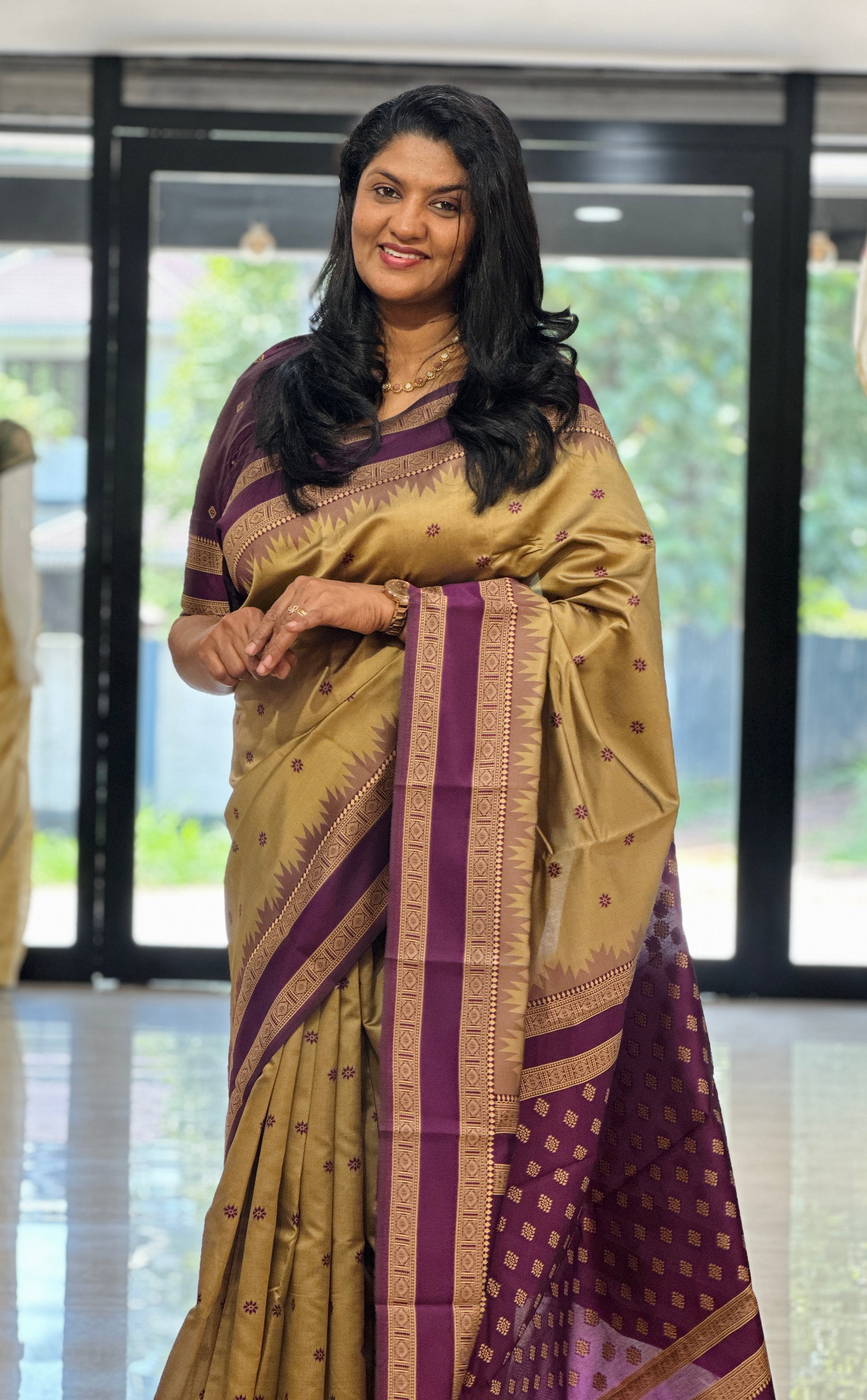 Traditional Banarasi Border Pattern Buta Woven Semi Soft Silk Saree | RLF164