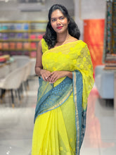 Yellow & Grey Dip-Dyed Kota Saree  | RK268